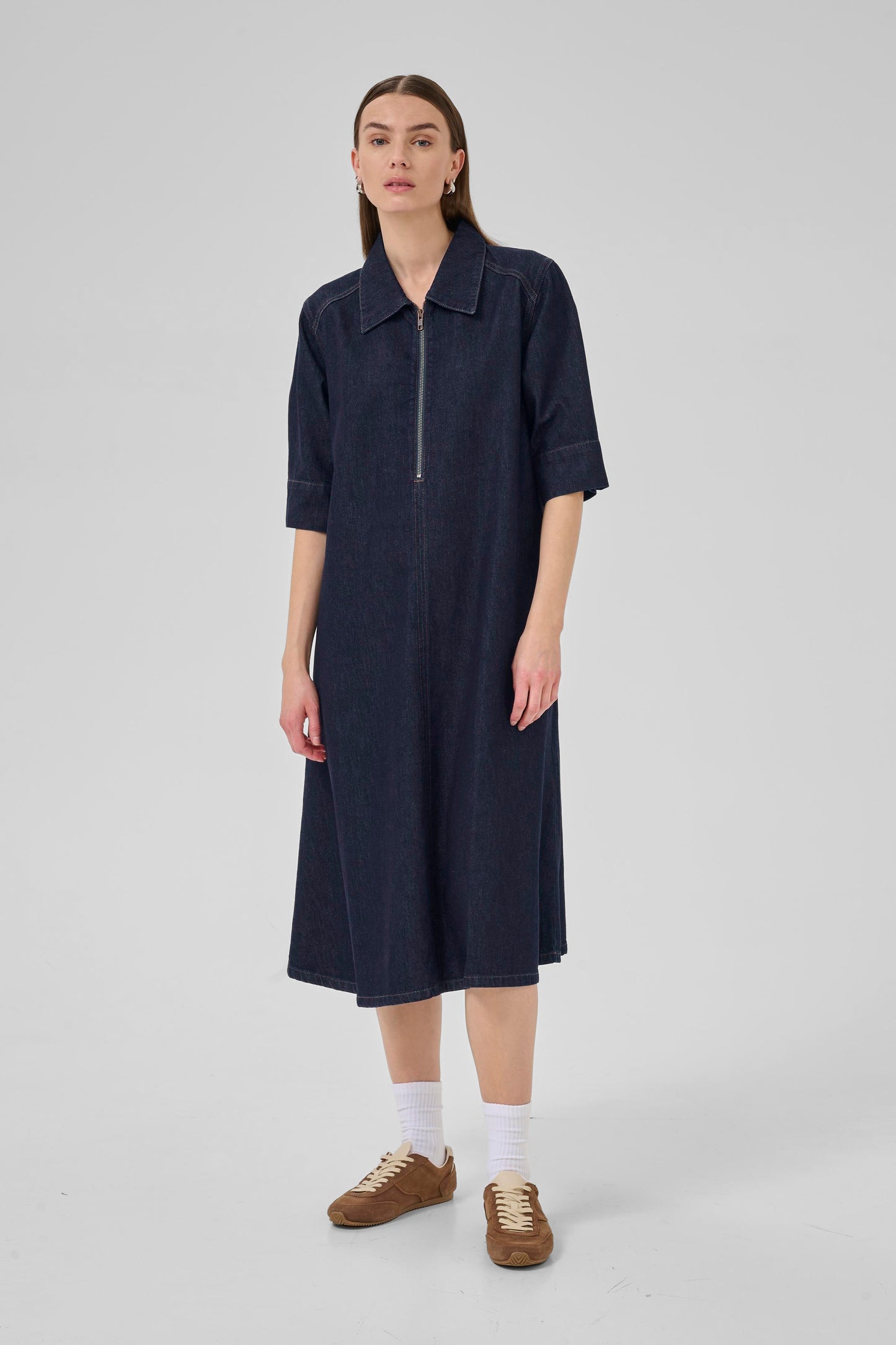 My Essential Wardrobe Malo Long Dress - Dark Blue