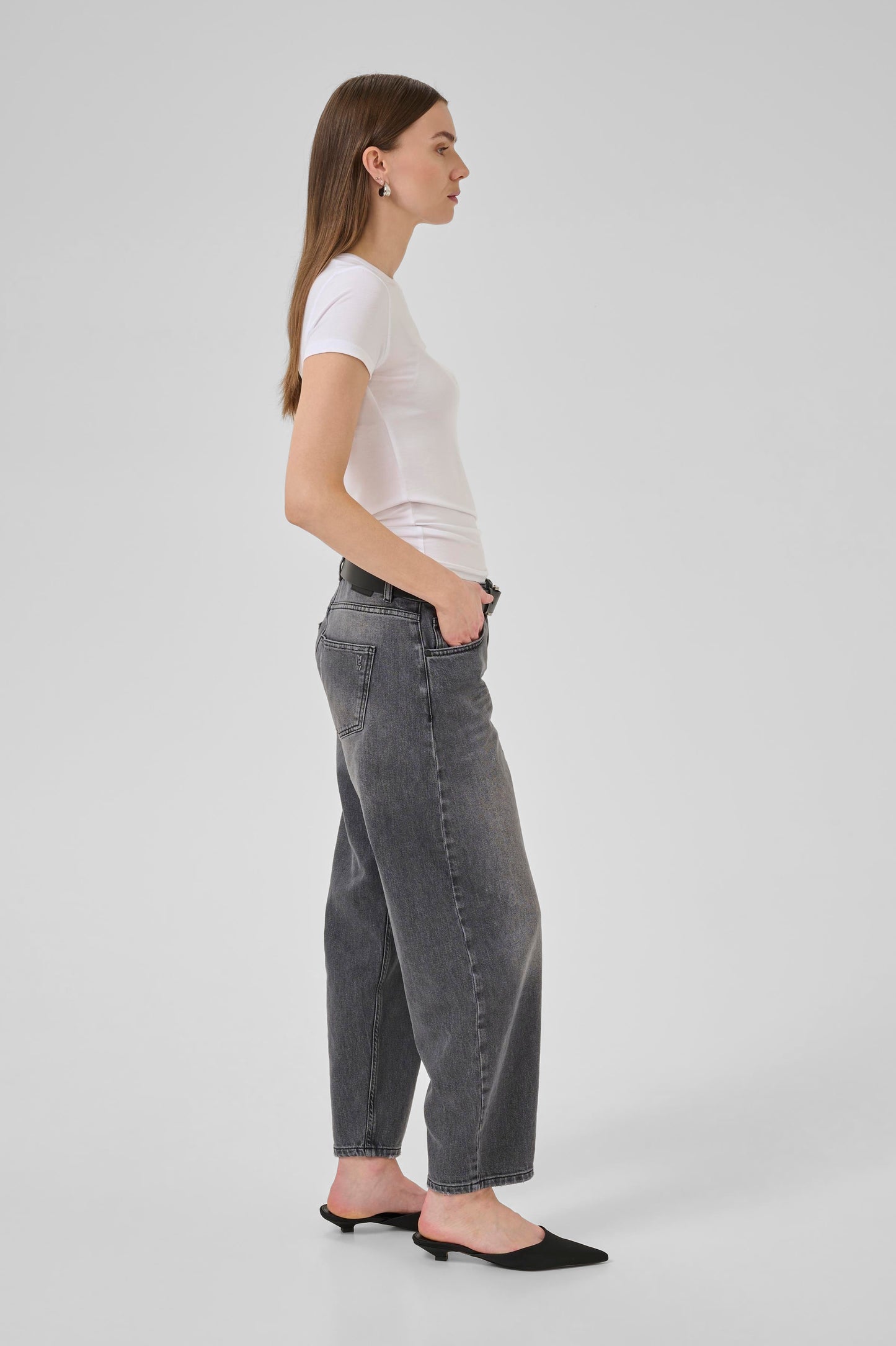 My Essential Wardrobe Baloo High Barrel - Dark Grey Wash