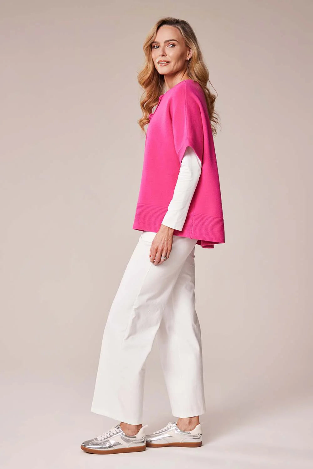 Deck Sleeveless Cardigan - Fuchsia