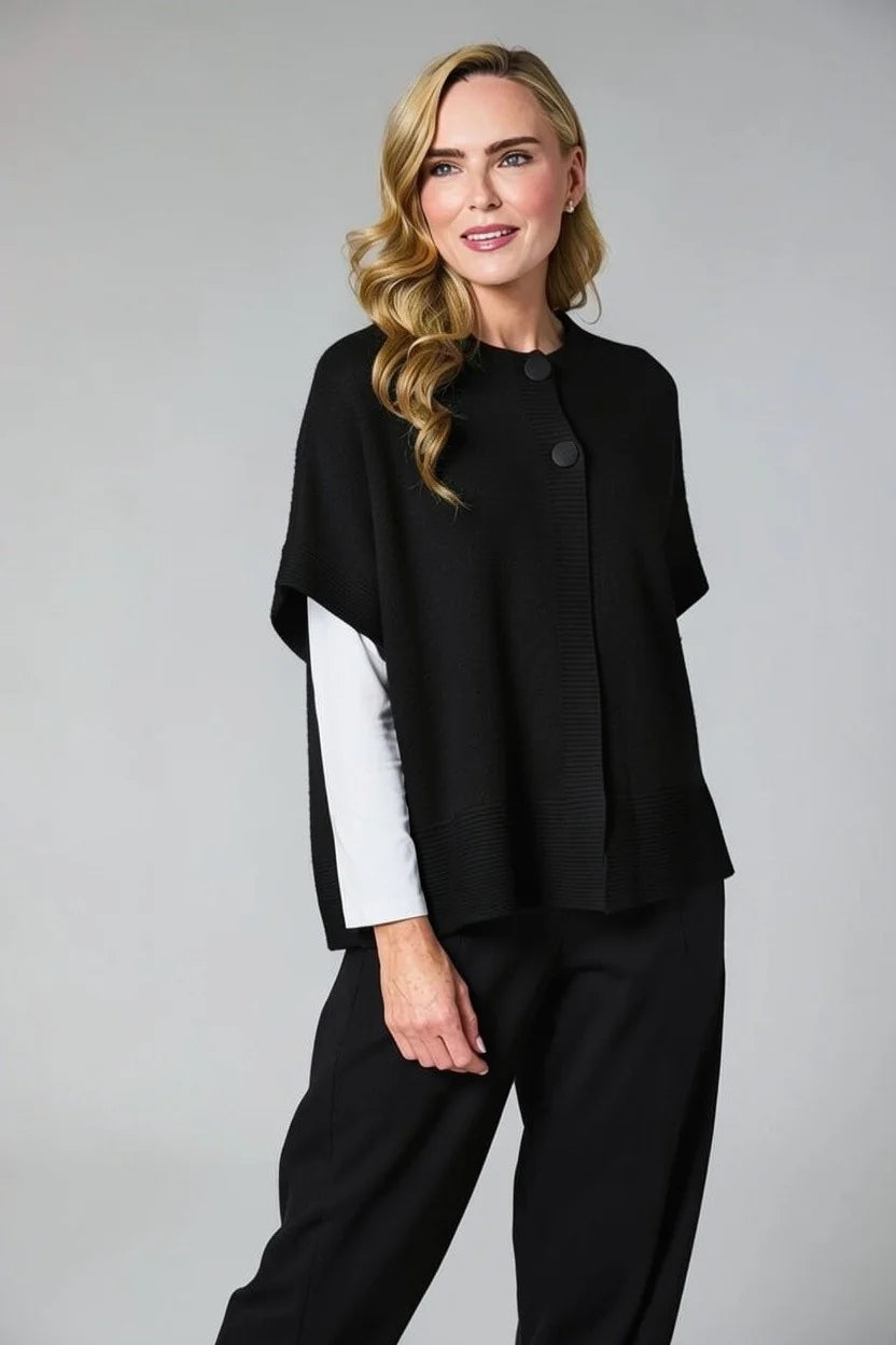 Deck Sleeveless Cardigan - Black