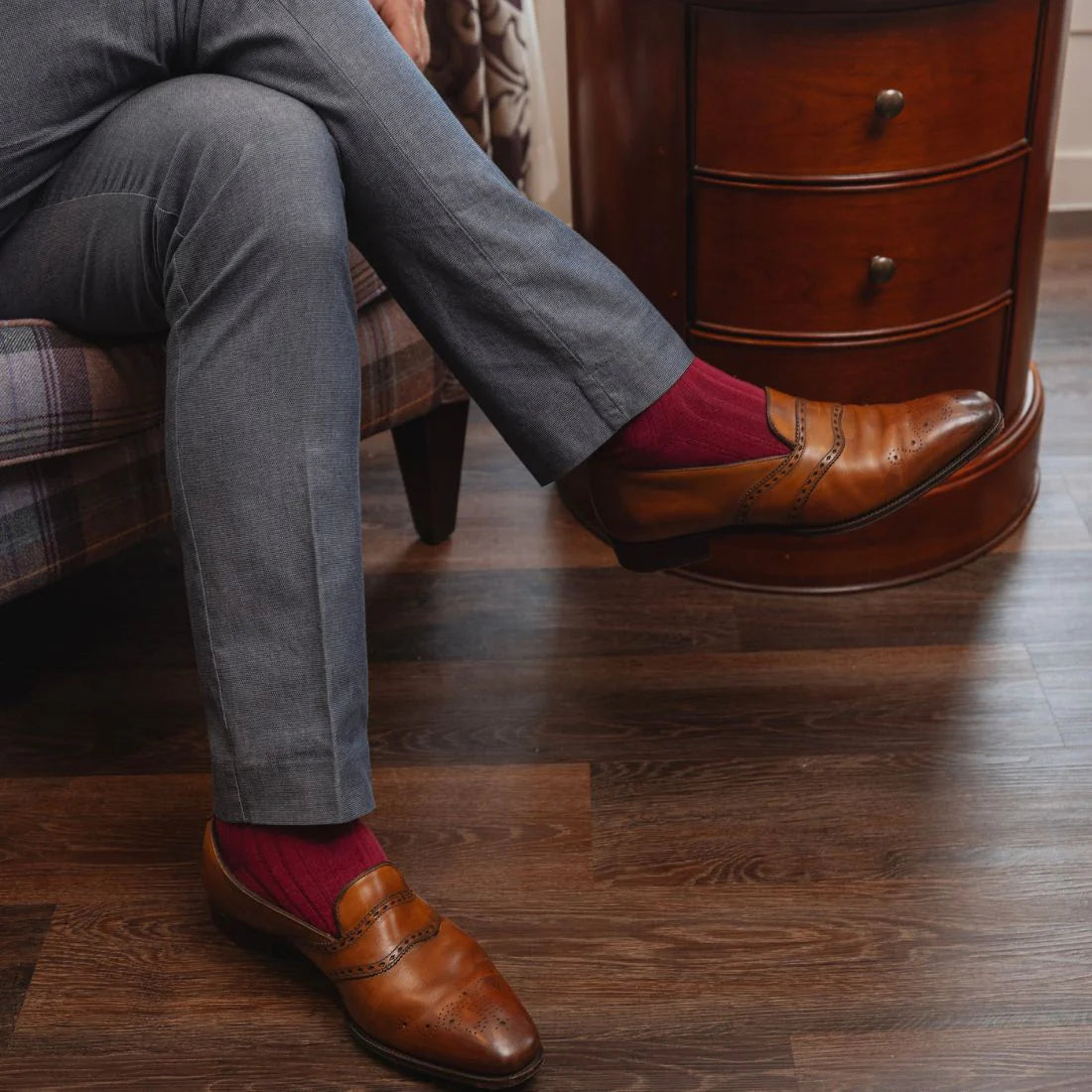 Swole Panda Bamboo Socks - Deep Burgundy