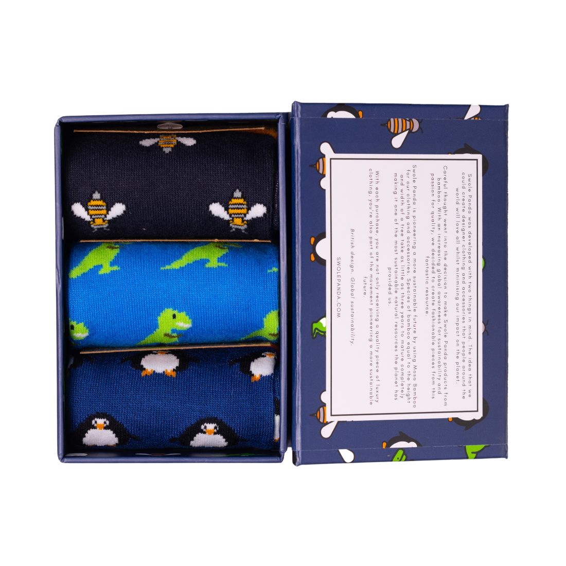 Swole Panda Fun Sock Box - 3 Pairs