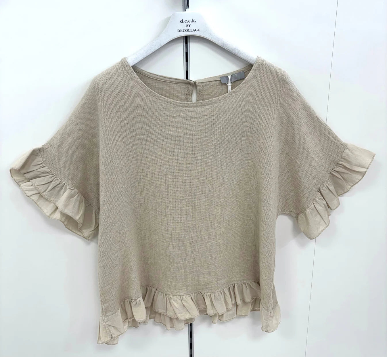 Deck Frill Top - Beige