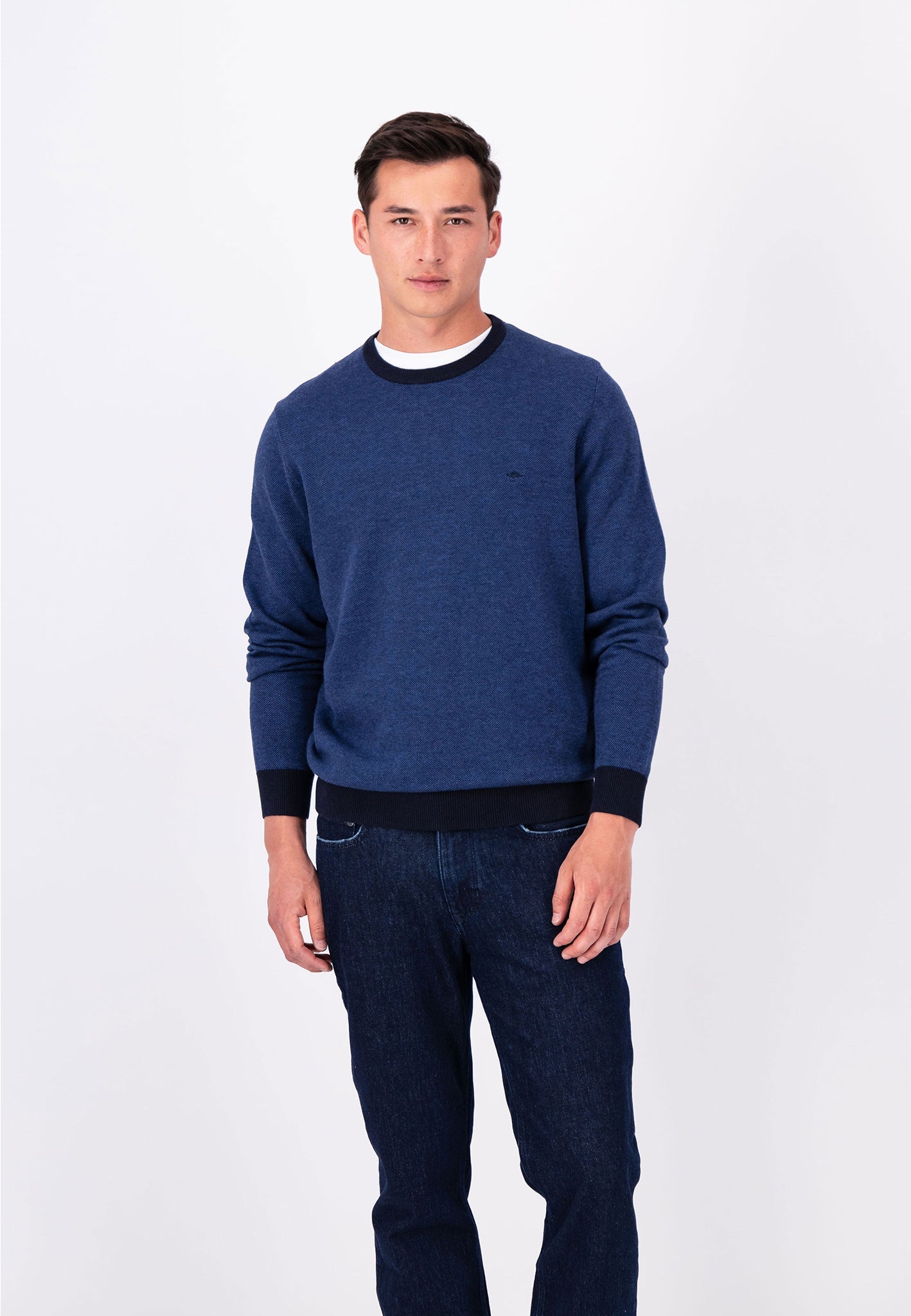 Fynch Hatton Two Tone Jumper - Navy