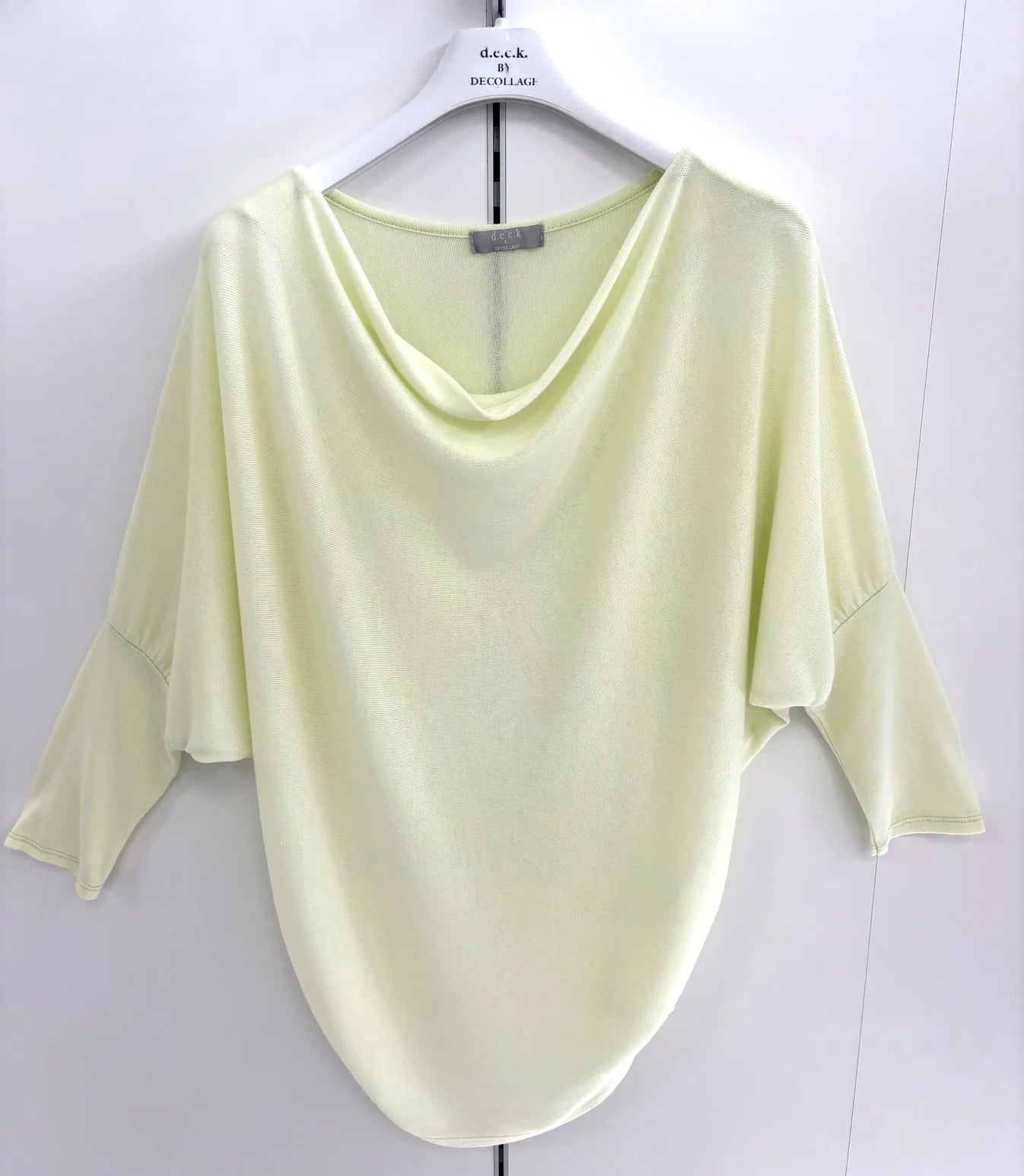 Deck Fine Cowl Neck Top - Lemon
