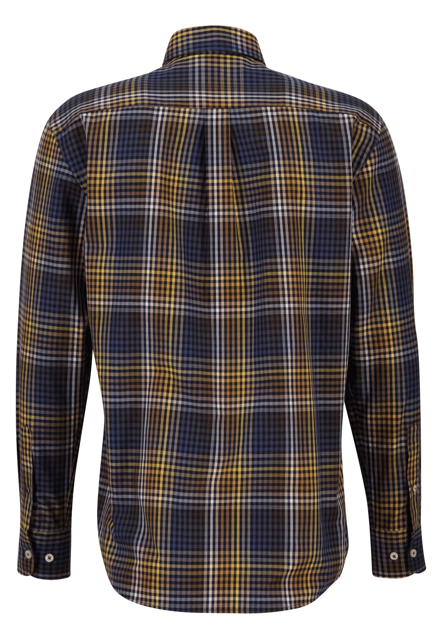 Fynch Hatton Camel Check Shirt - Navy