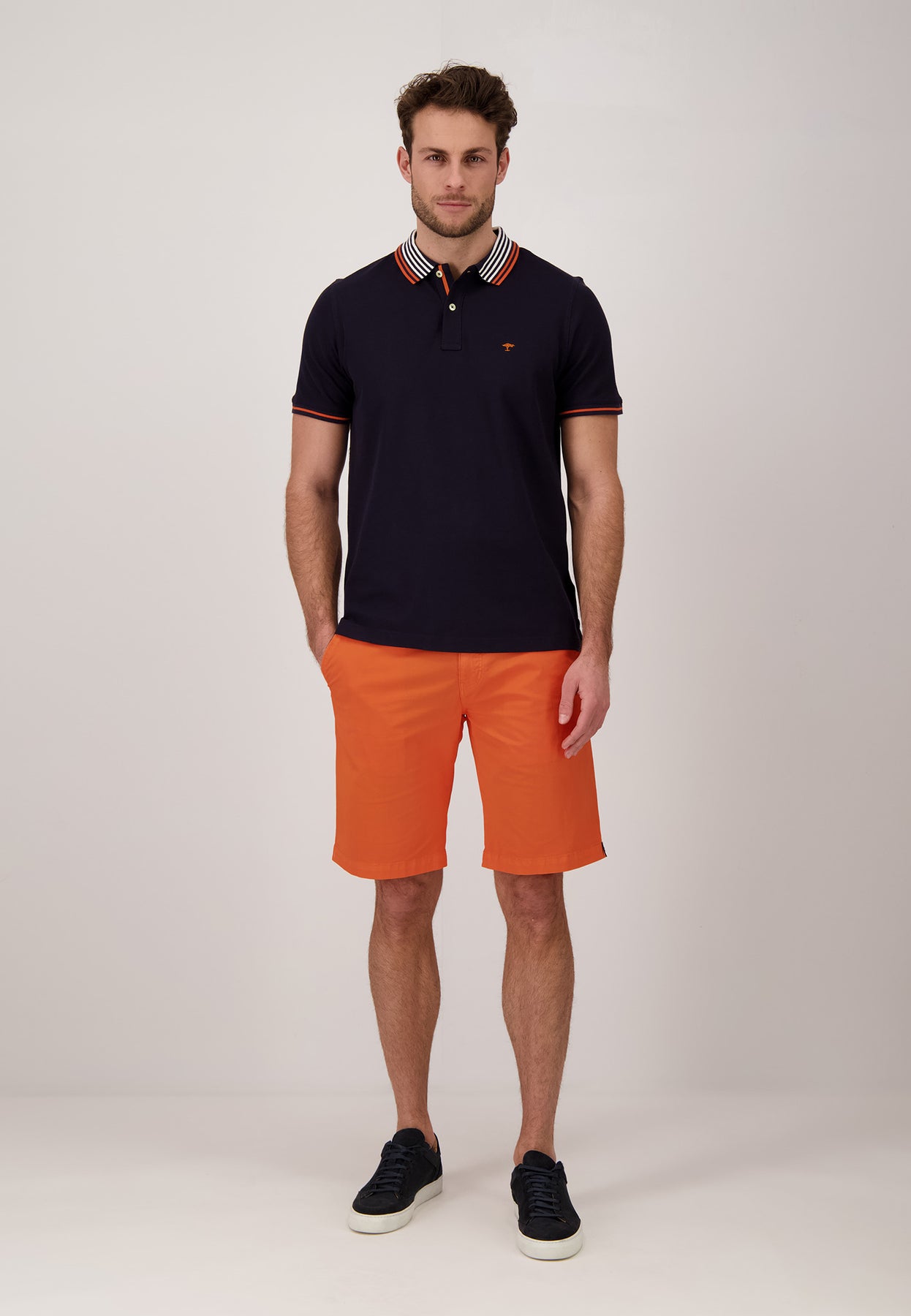 Fynch Hatton Casual Cotton Shorts - Tangerine