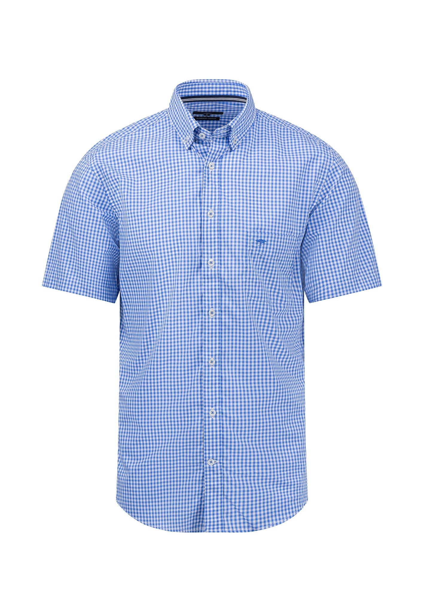 Fynch Hatton Vichy Checked S/S Shirt - Ocean