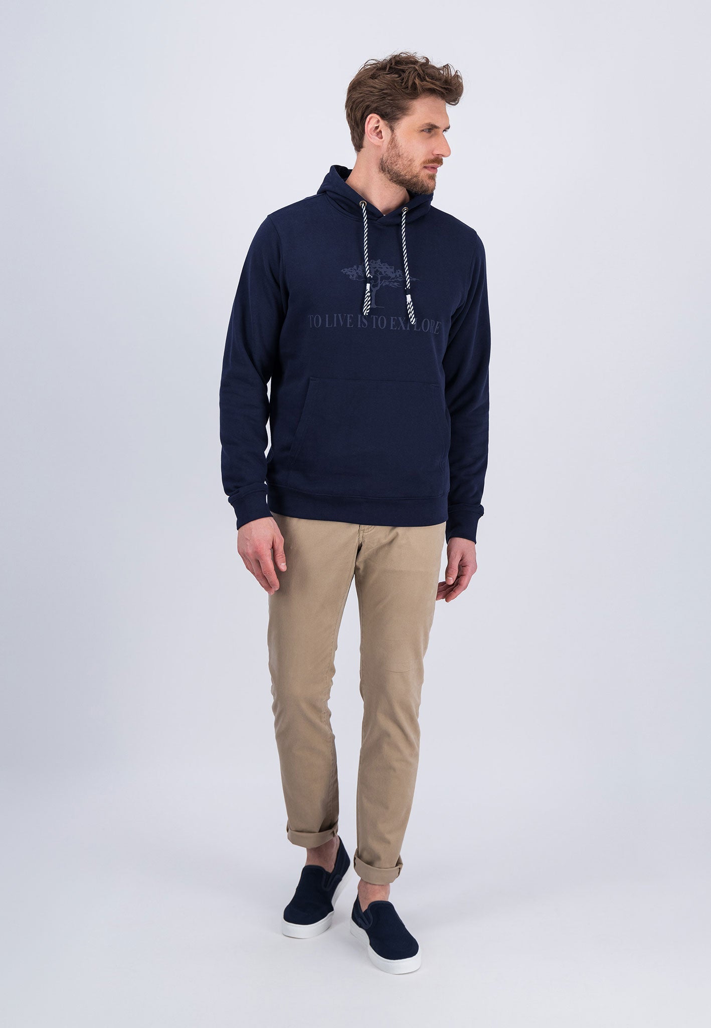 Fynch Hatton Logo Hoodie - Navy