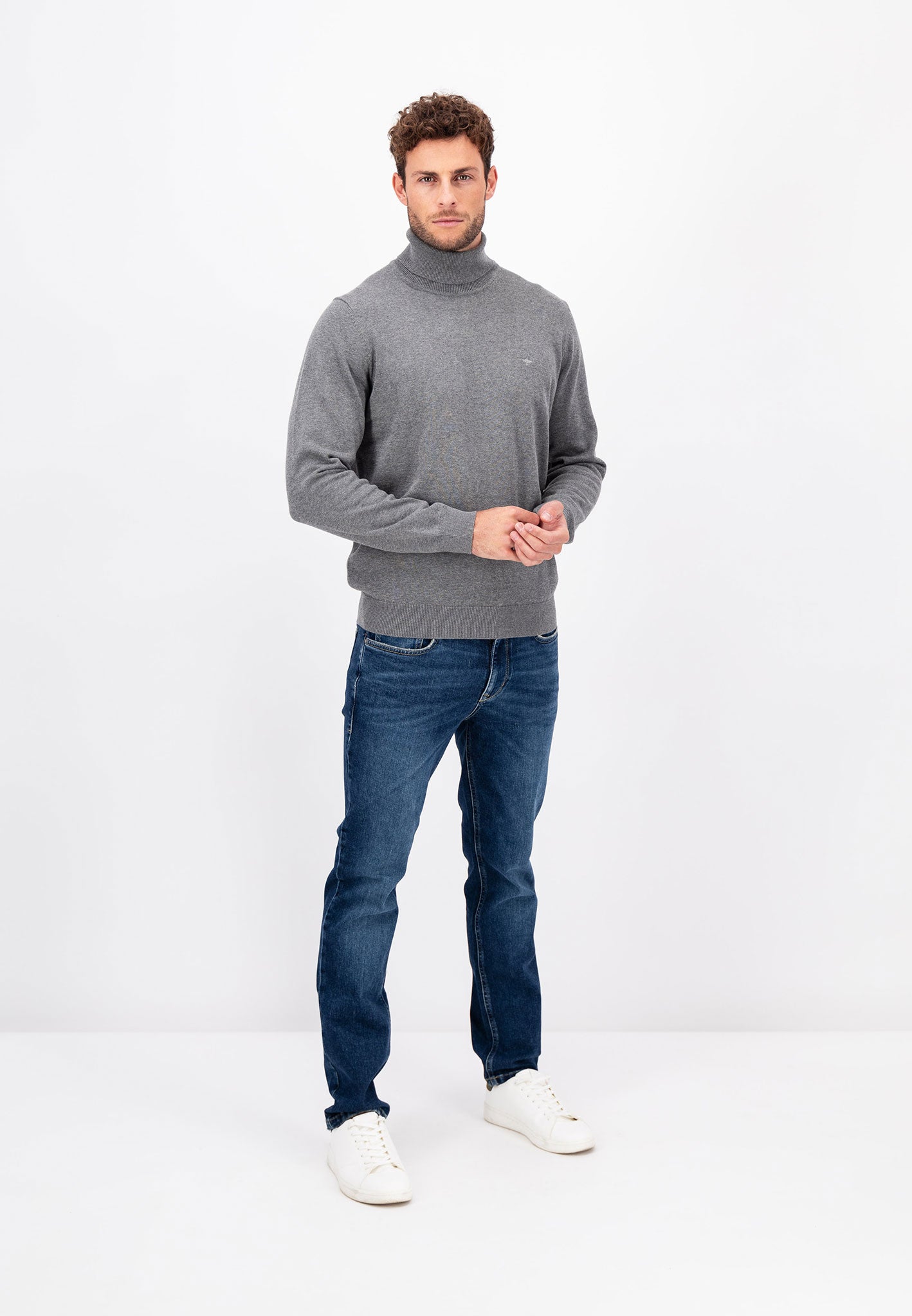 Fynch Hatton Roll Neck - Steel
