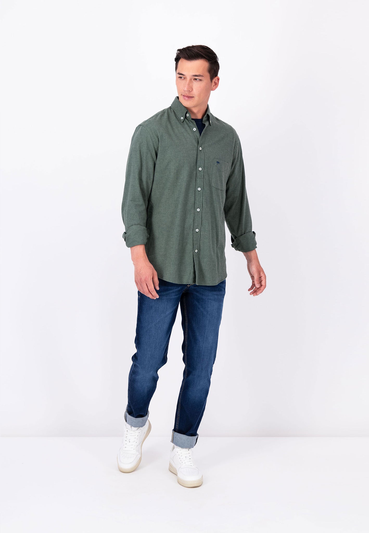Fynch Hatton Premium Flannel Shirt - Sage Green