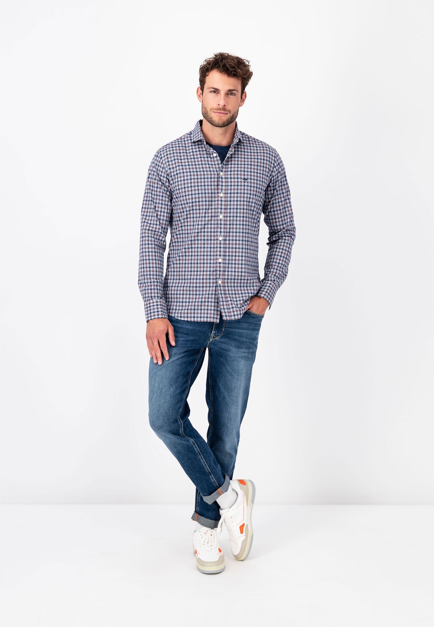 Fynch Hatton Modern Fit Shirt - Modern Checks - Burnt Orange