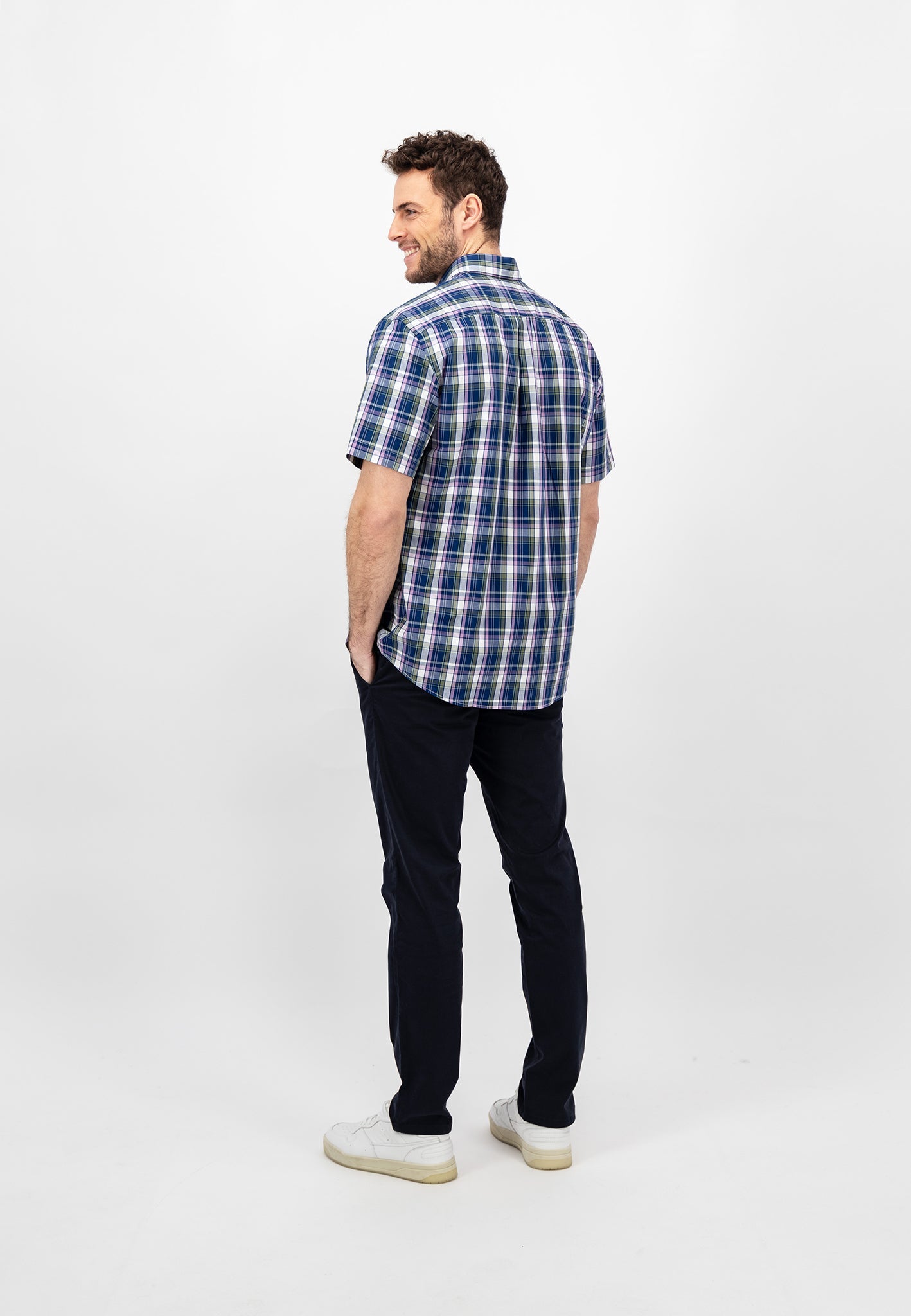 Fynch Hatton Short Sleeved Shirt - Navy