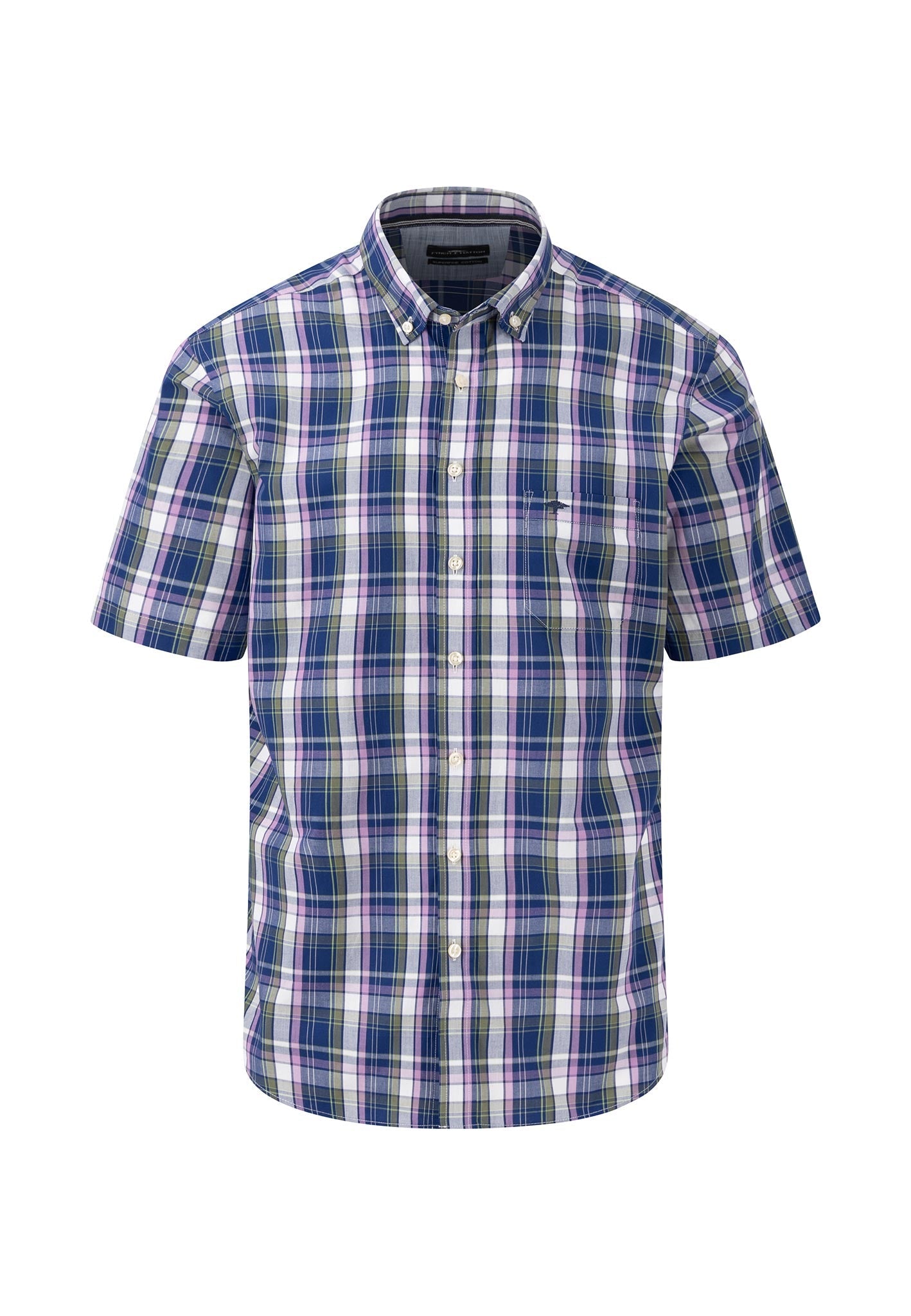 Fynch Hatton Short Sleeved Shirt - Navy