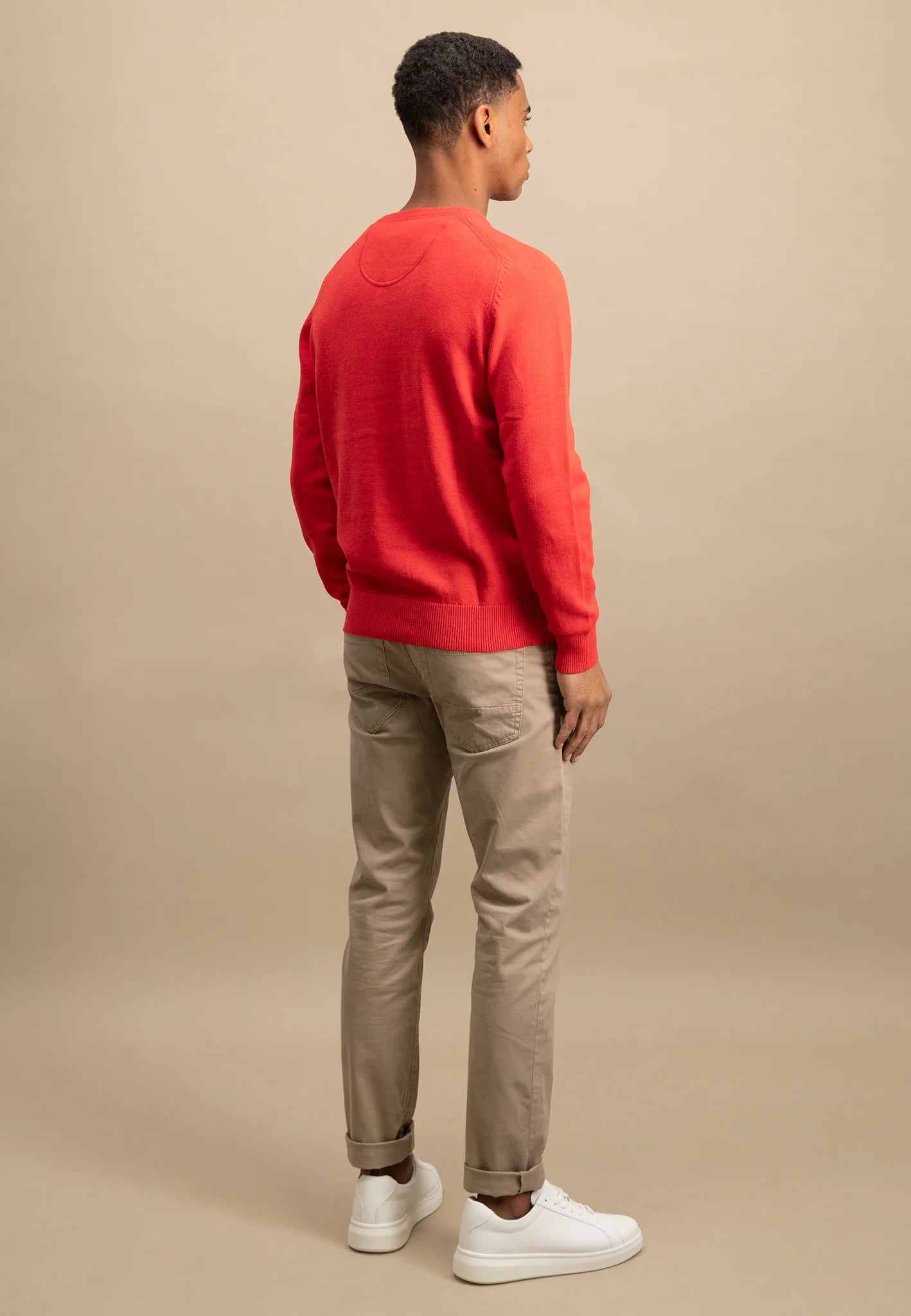 Fynch Hatton Round Neck Supersoft Knit Jumper - Poppy Red