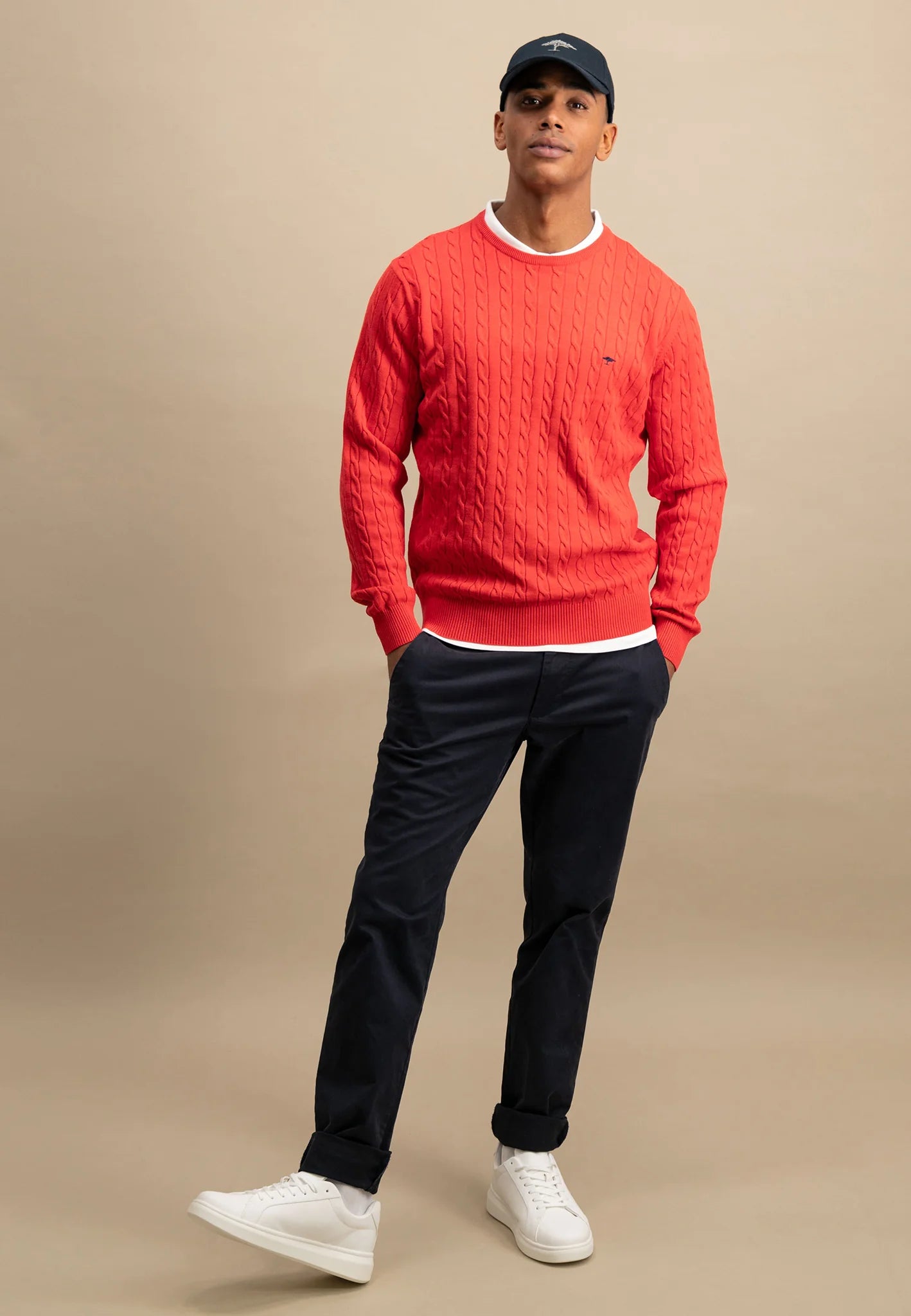 Fynch Hatton Cable Knit Sweater - Poppy Red