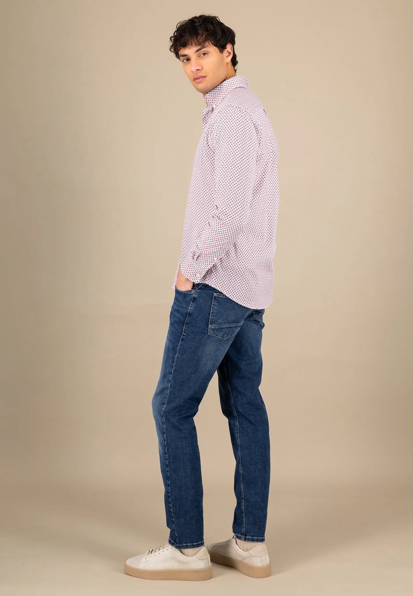 Fynch Hatton Small Combi Print Shirt - Poppy Red