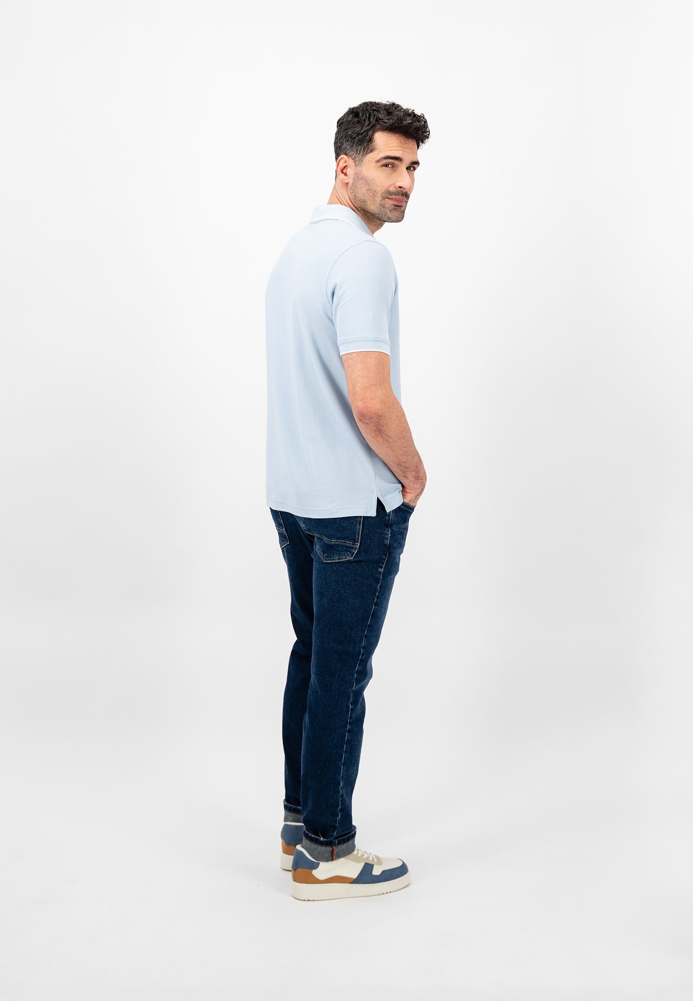 Fynch Hatton Cotton Polo Shirt -Summer Breeze