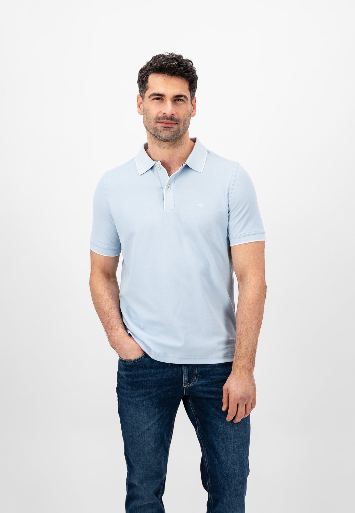 Fynch Hatton Cotton Polo Shirt -Summer Breeze