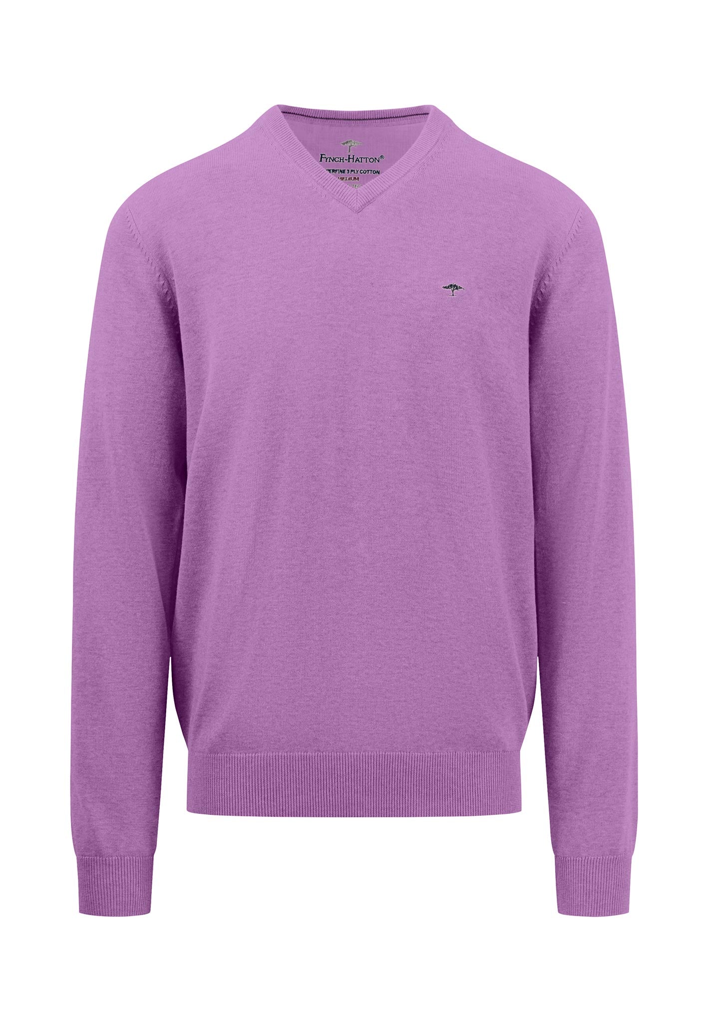 Fynch Hatton V-Neck Knit Jumper - Dusty Lavender