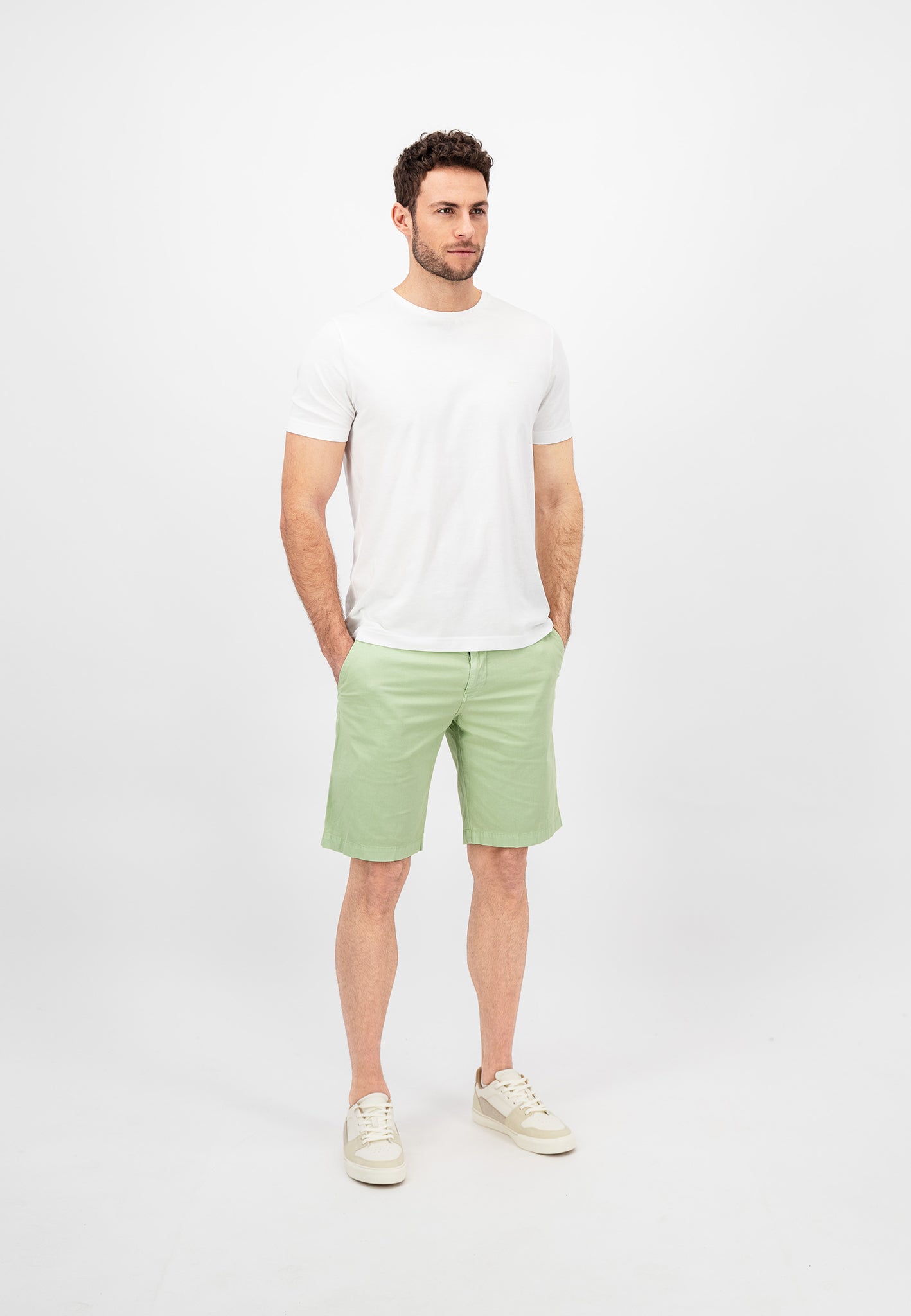 Fynch Hatton Summer Stretch Bermuda Shorts - Soft Green