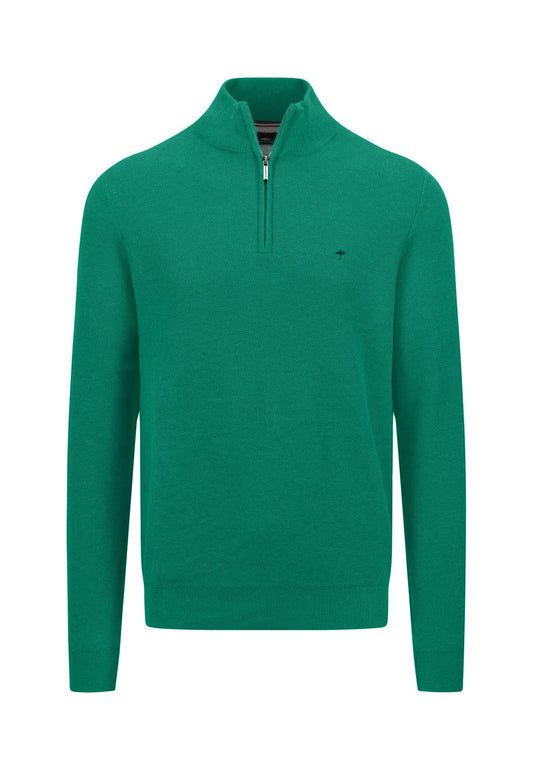 Fynch Hatton Half Zip Troyer - Grass Green
