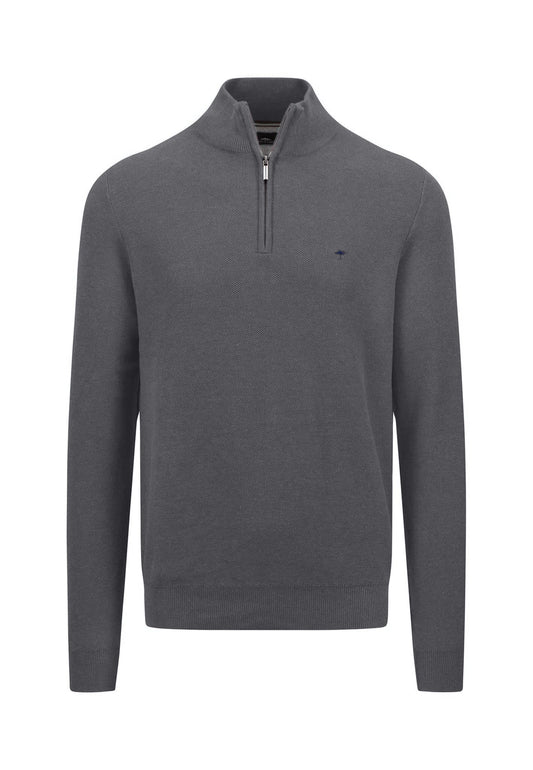 Fynch Hatton Half Zip Troyer  - Steel