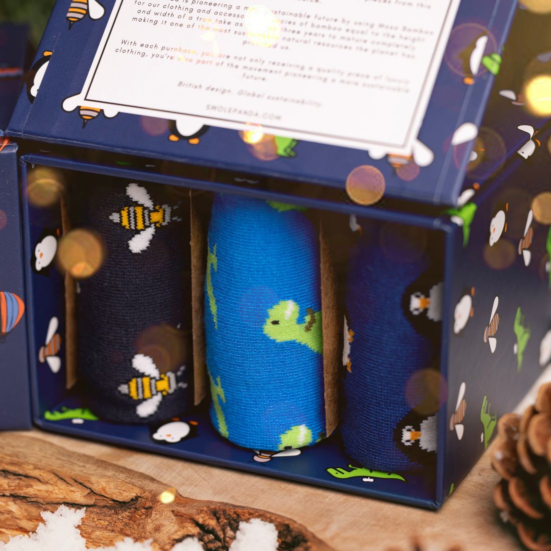 Swole Panda Fun Sock Box - 3 Pairs