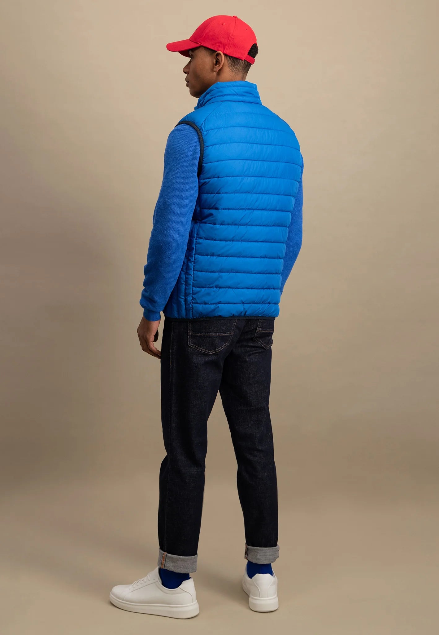 Fynch Hatton Light Weight Quilted Gilet - Strong Blue