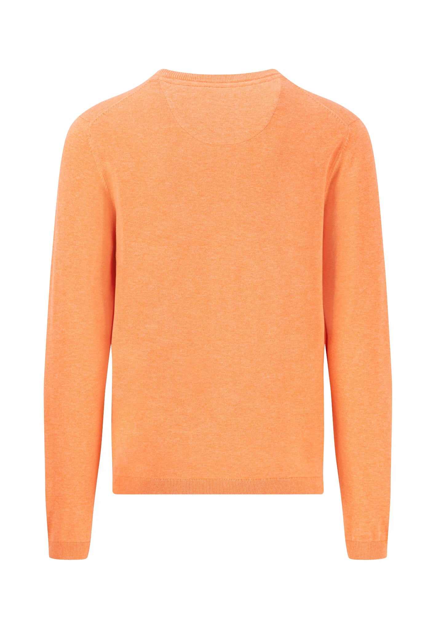 Fynch Hatton Cotton Knit Round Neck Jumper - Sunny Orange