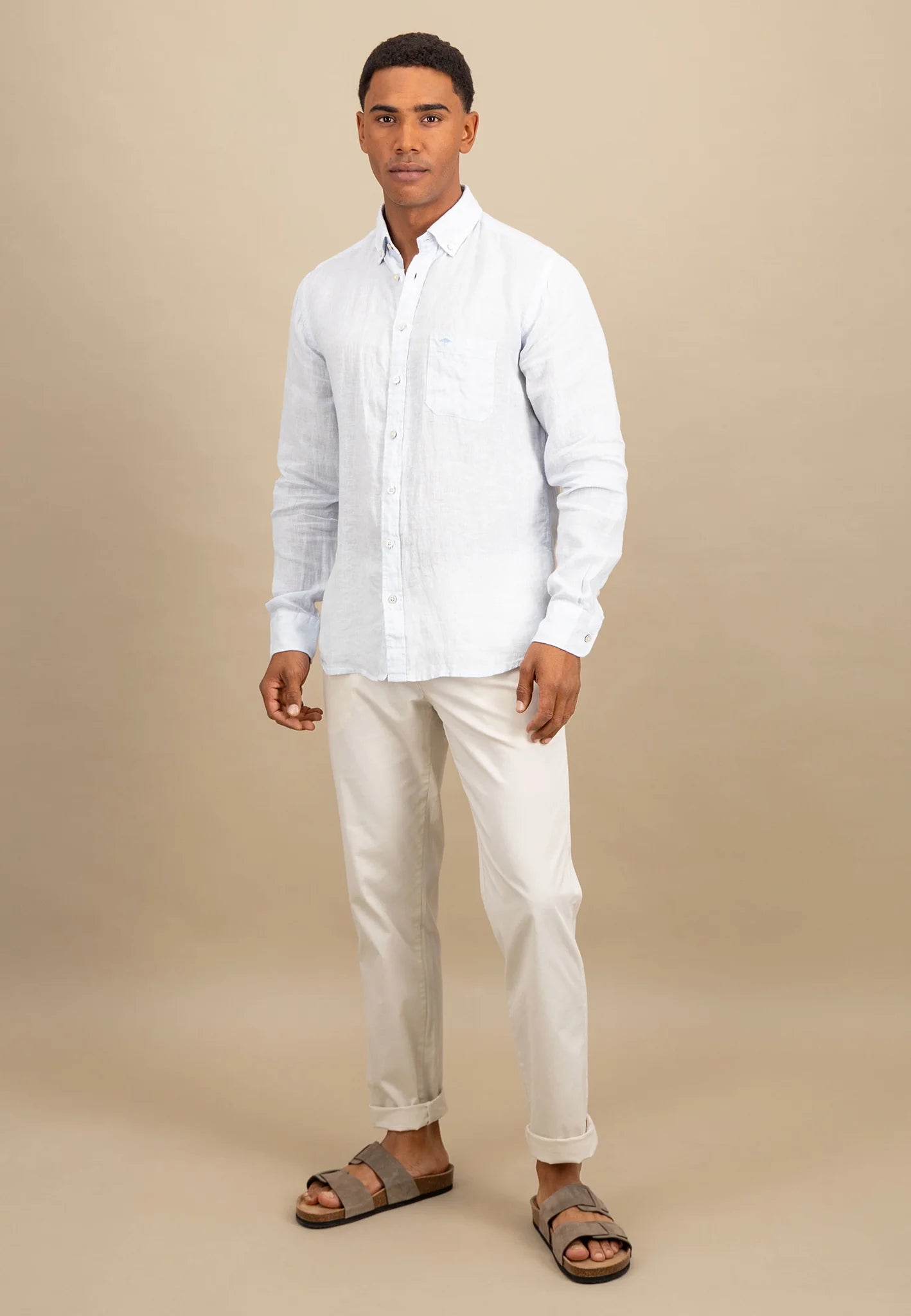 Fynch Hatton Linen Fine Stripe - Summer Breeze