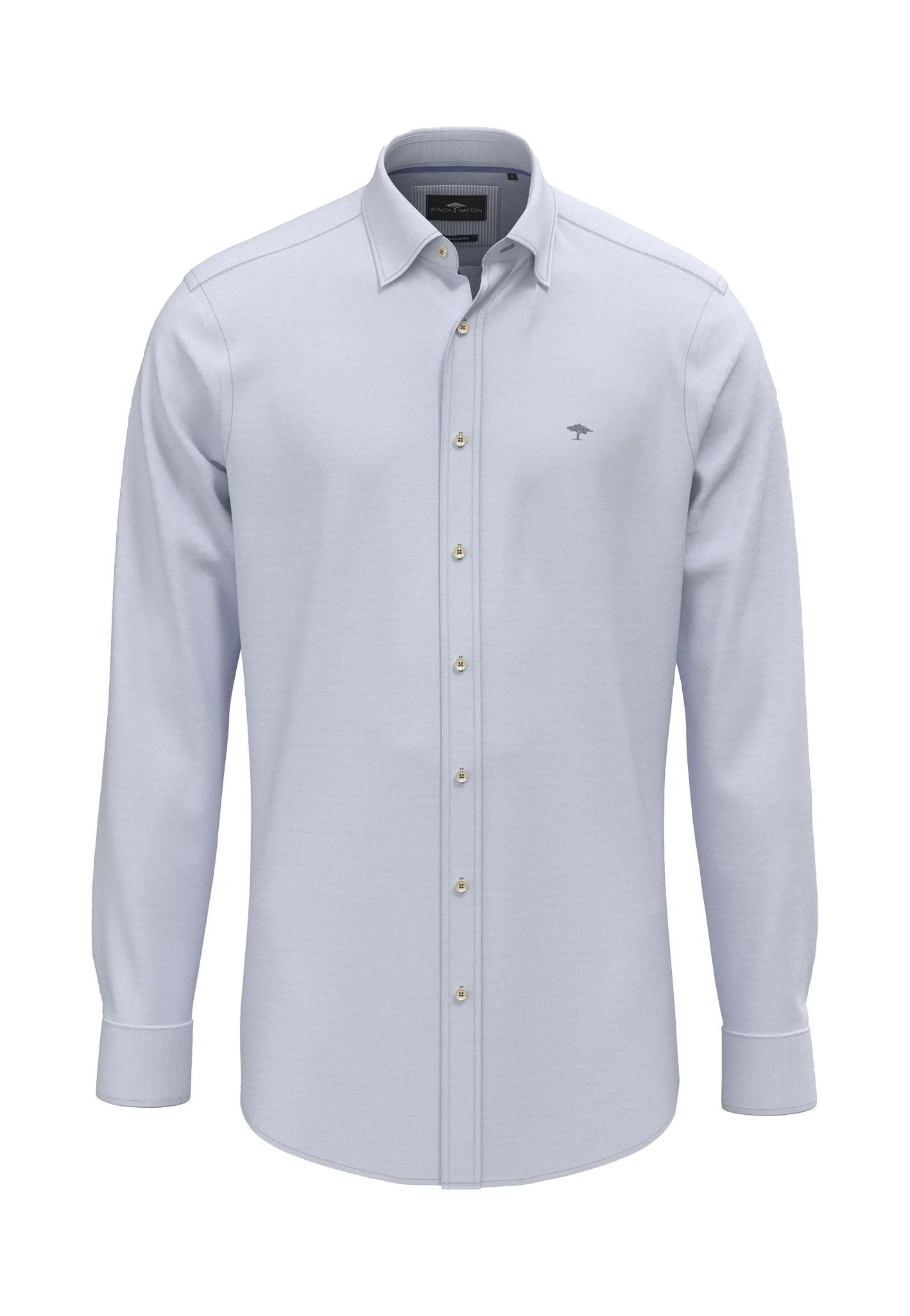 Fynch Hatton Washed Oxford Solid Shirt - Crystal Blue