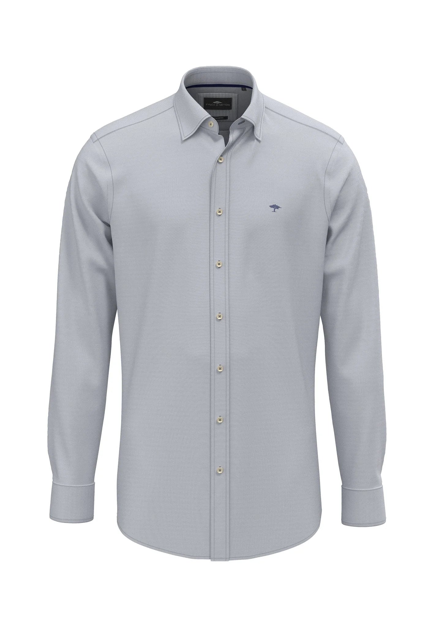 Fynch Hatton Washed Oxford Solid Shirt - Misty Blue