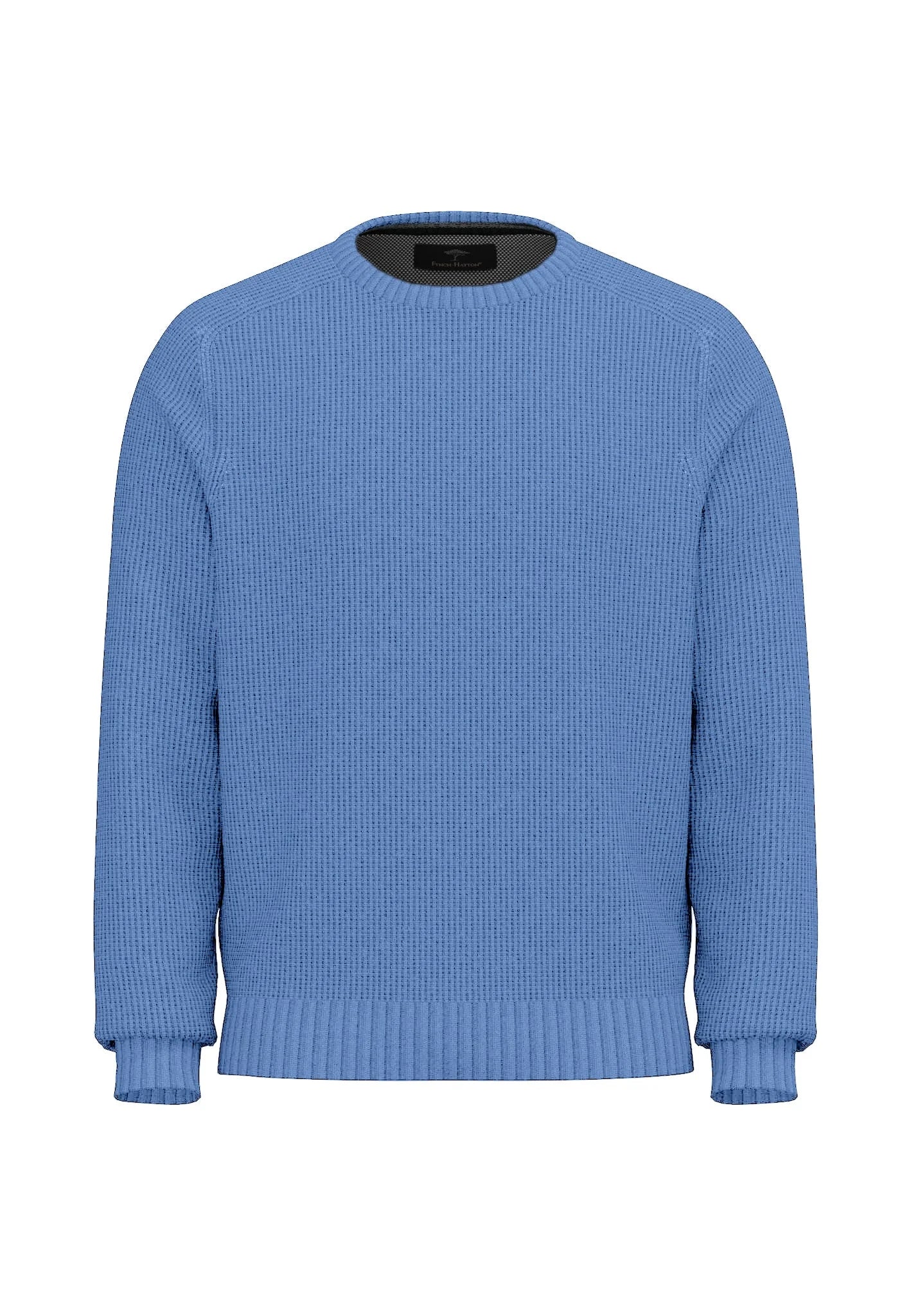 Fynch Hatton O Neck Structure Supersoft Jumper - Crystal Blue