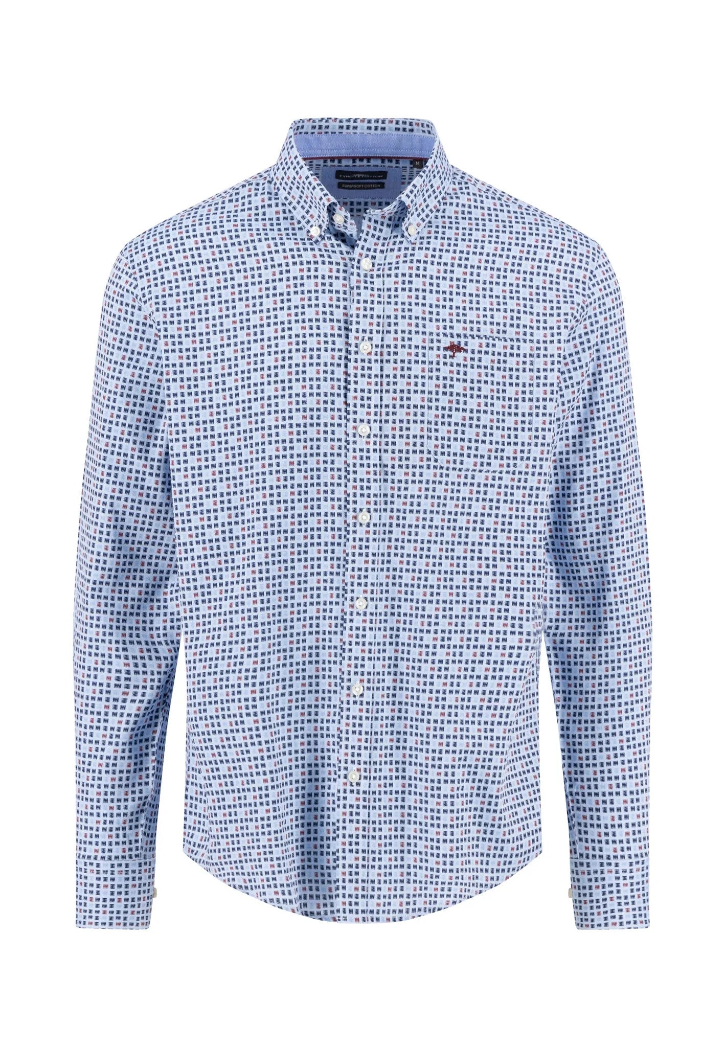 Fynch Hatton Combi Print Shirt - Deep Merlot