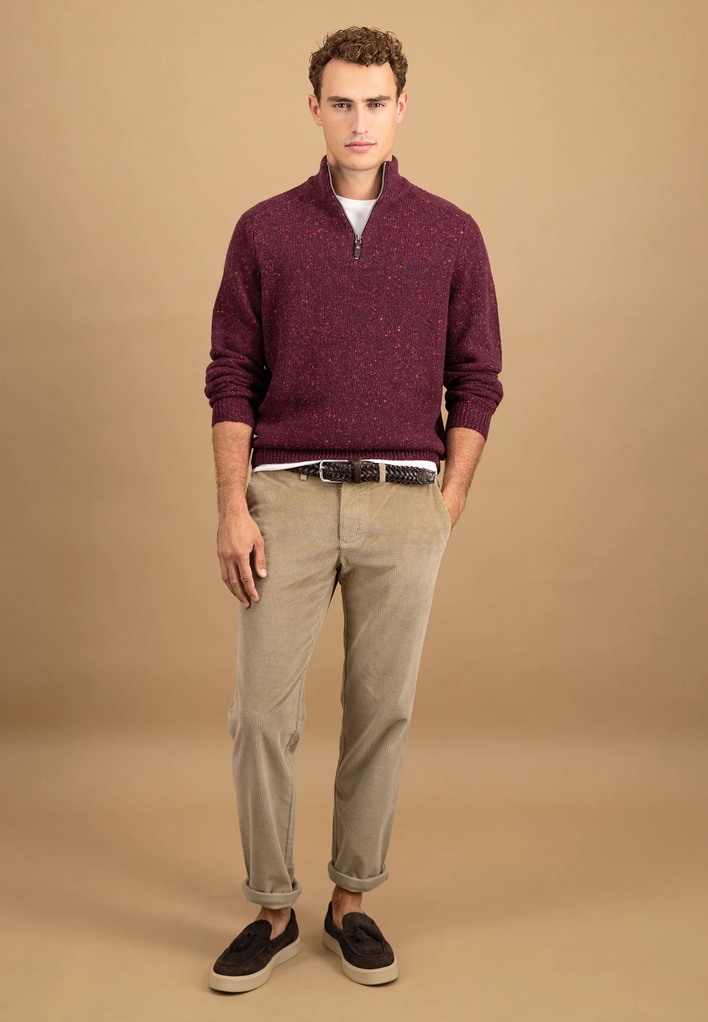 Fynch Hatton Wide Corduroy Chino - Beige