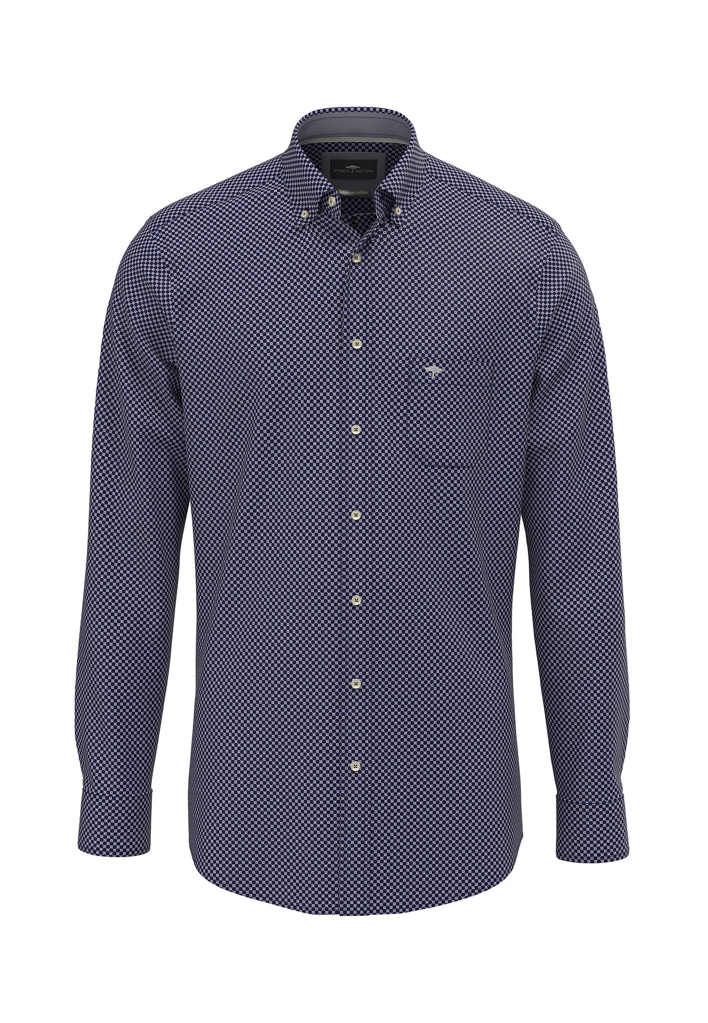 Fynch Hatton Flannel Print Shirt - Misty Blue