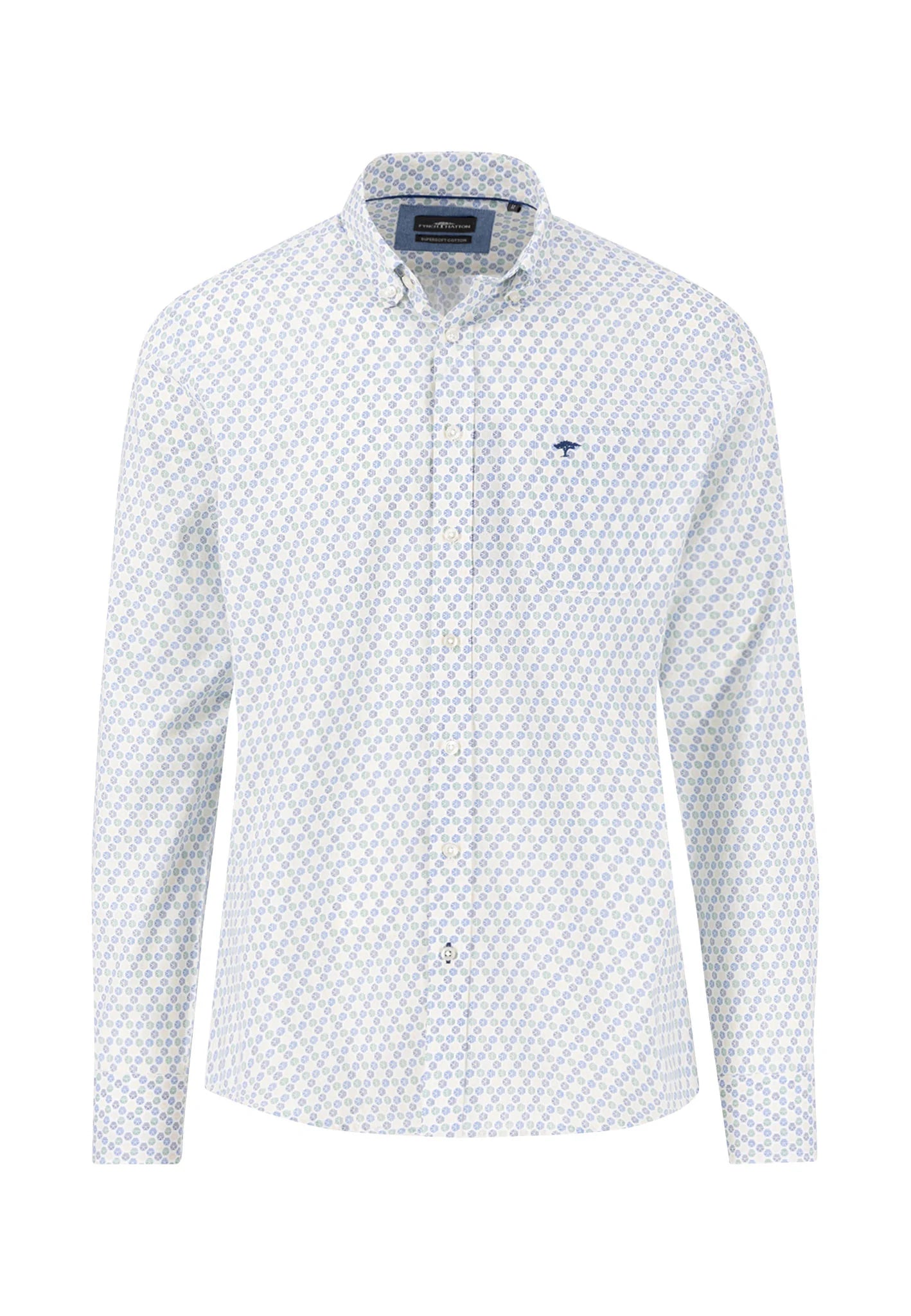 Fynch Hatton Seasonal Combi Print Shirt - Turf Green