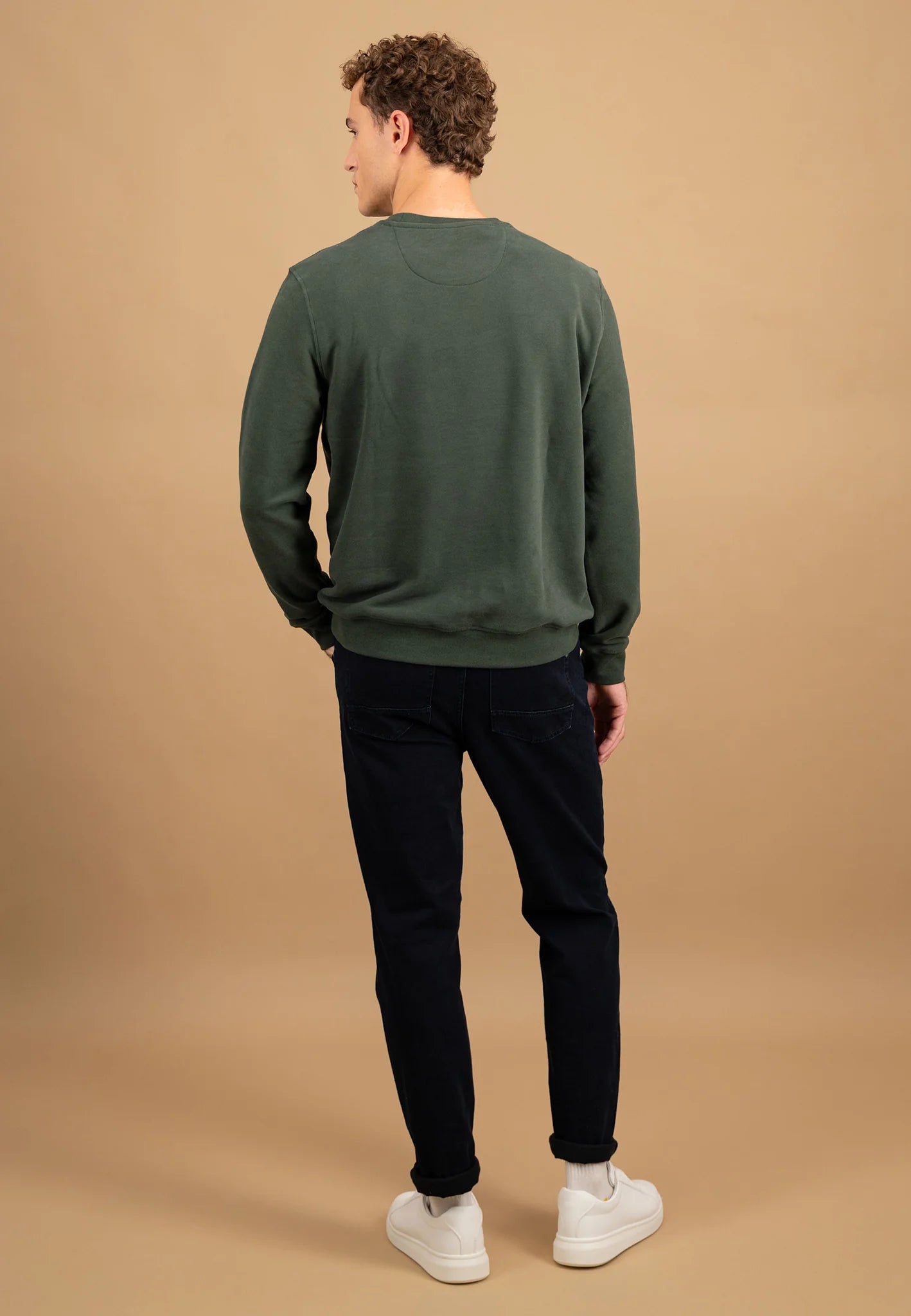 Fynch Hatton Round Neck Sweater - Dark Ivy