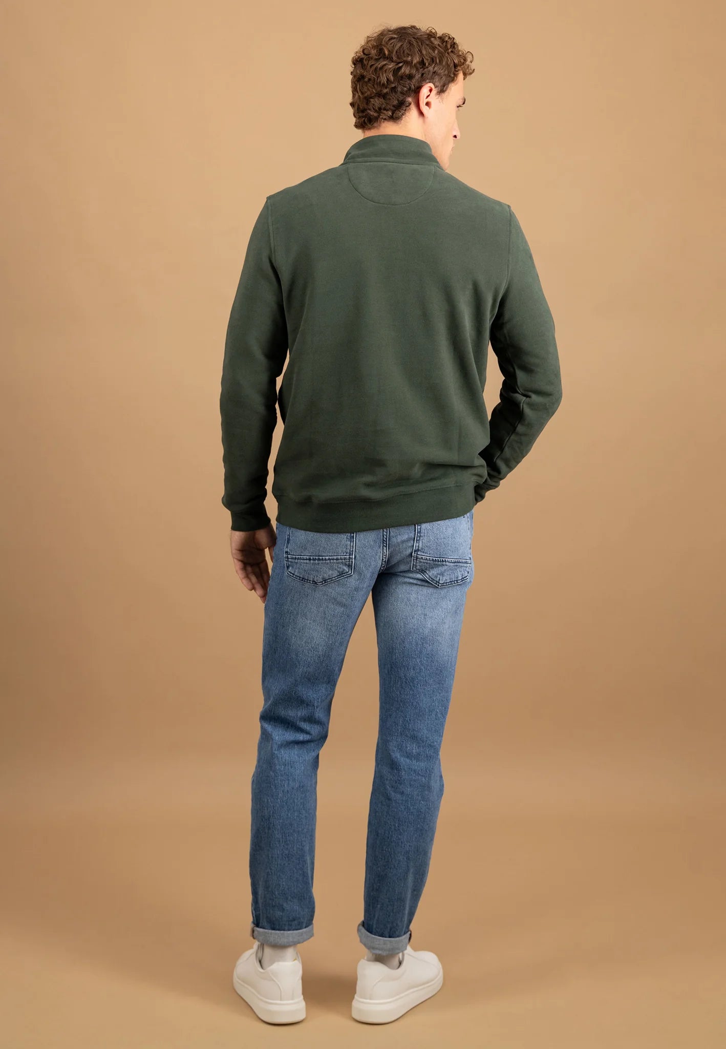 Fynch Hatton Sweat Troyer Zip - Dark Ivy