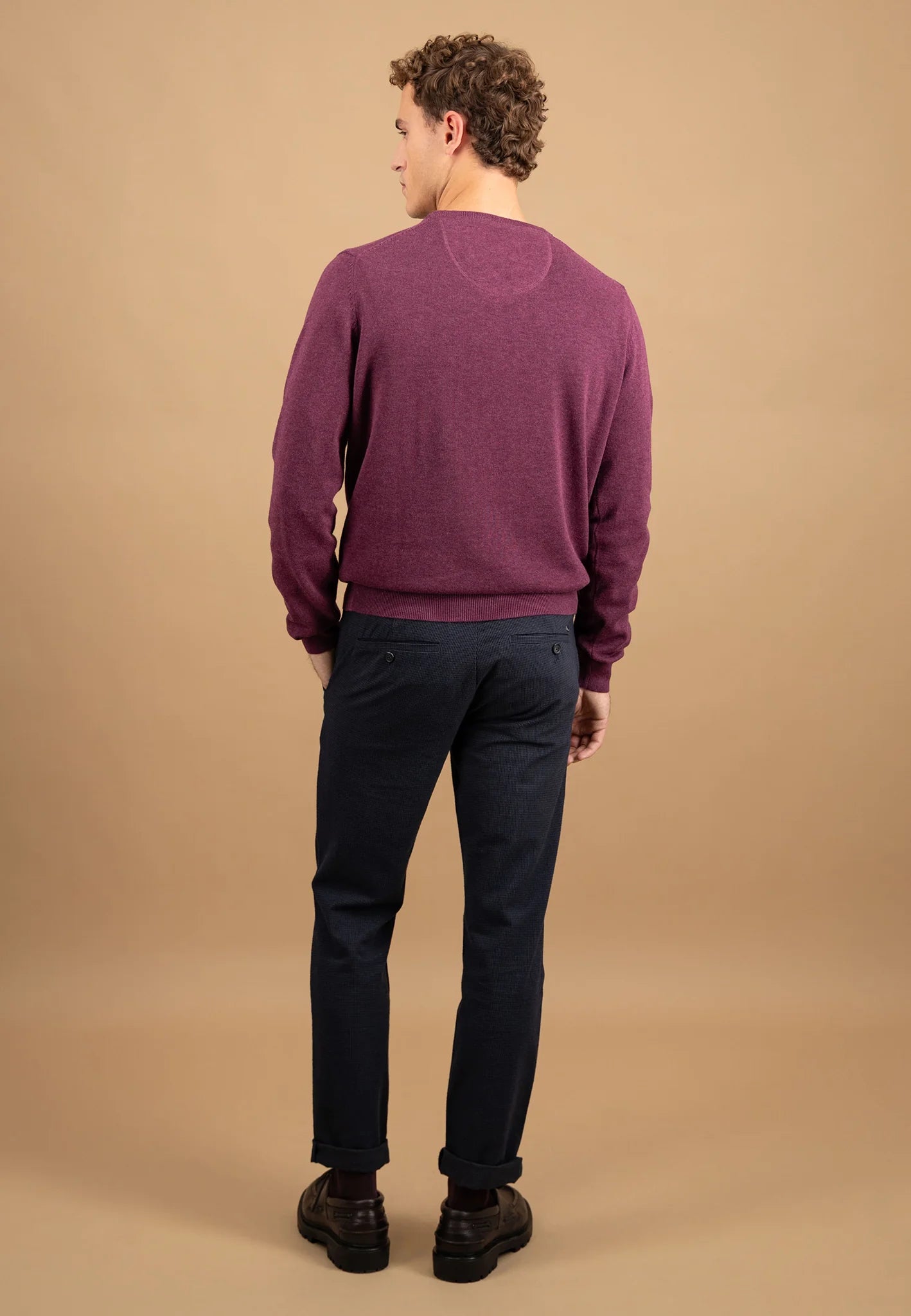 Fynch Hatton Round Neck Knit - Deep Merlot