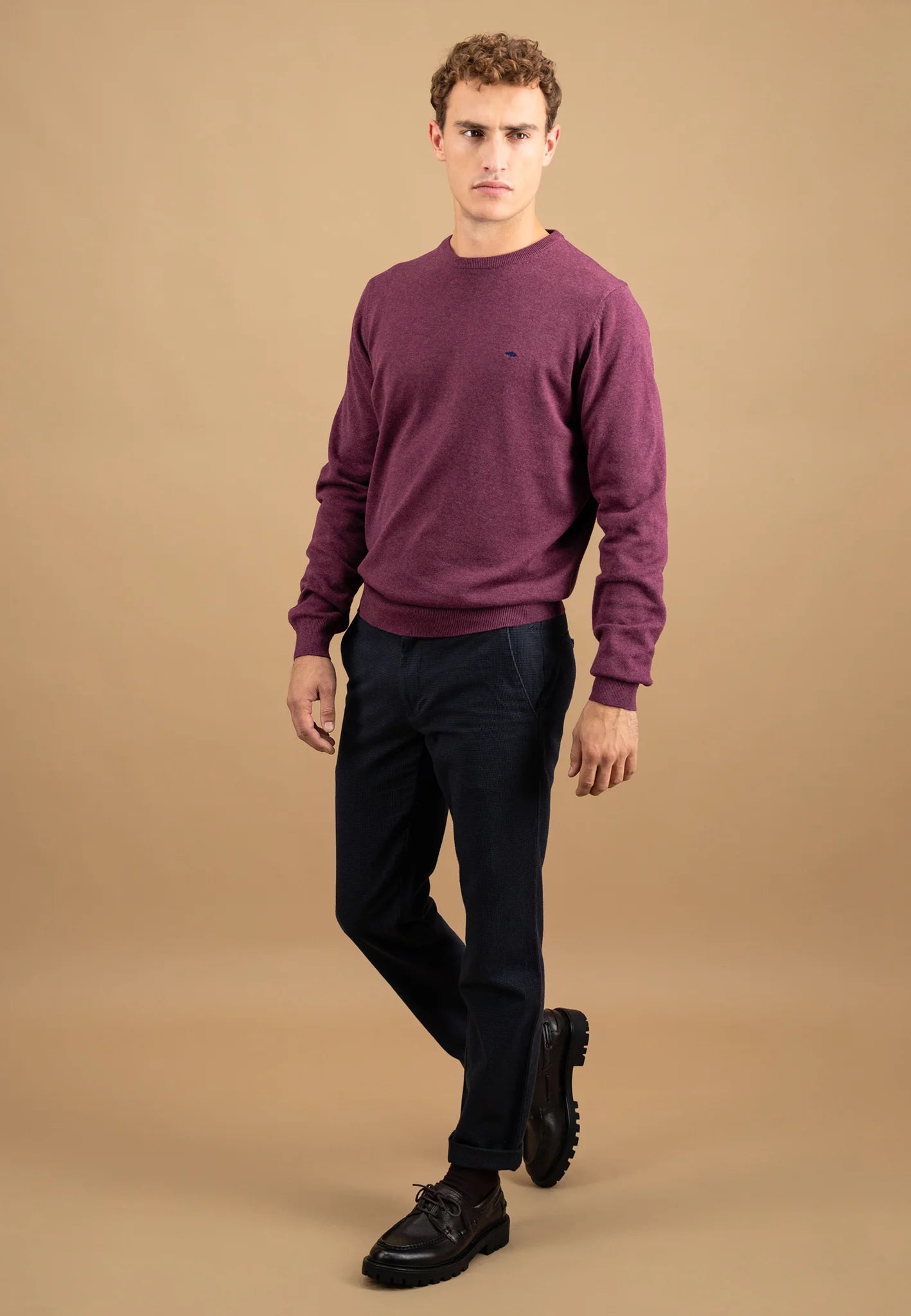 Fynch Hatton Round Neck Knit - Deep Merlot
