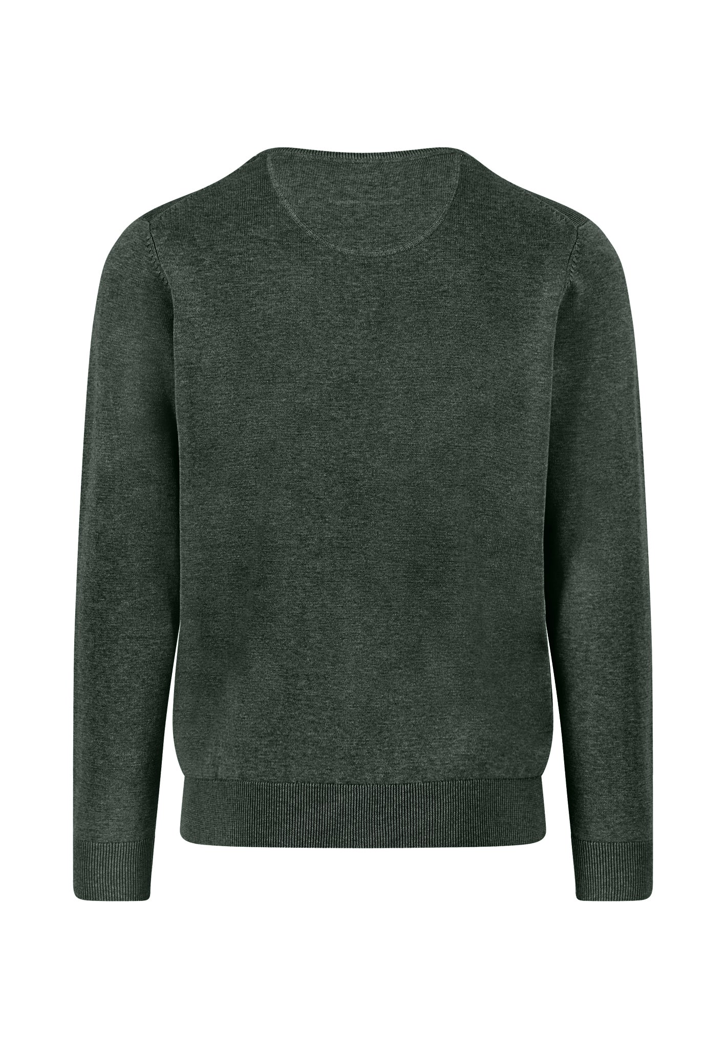 Fynch Hatton Round Neck Superfine Jumper - Dark Ivy