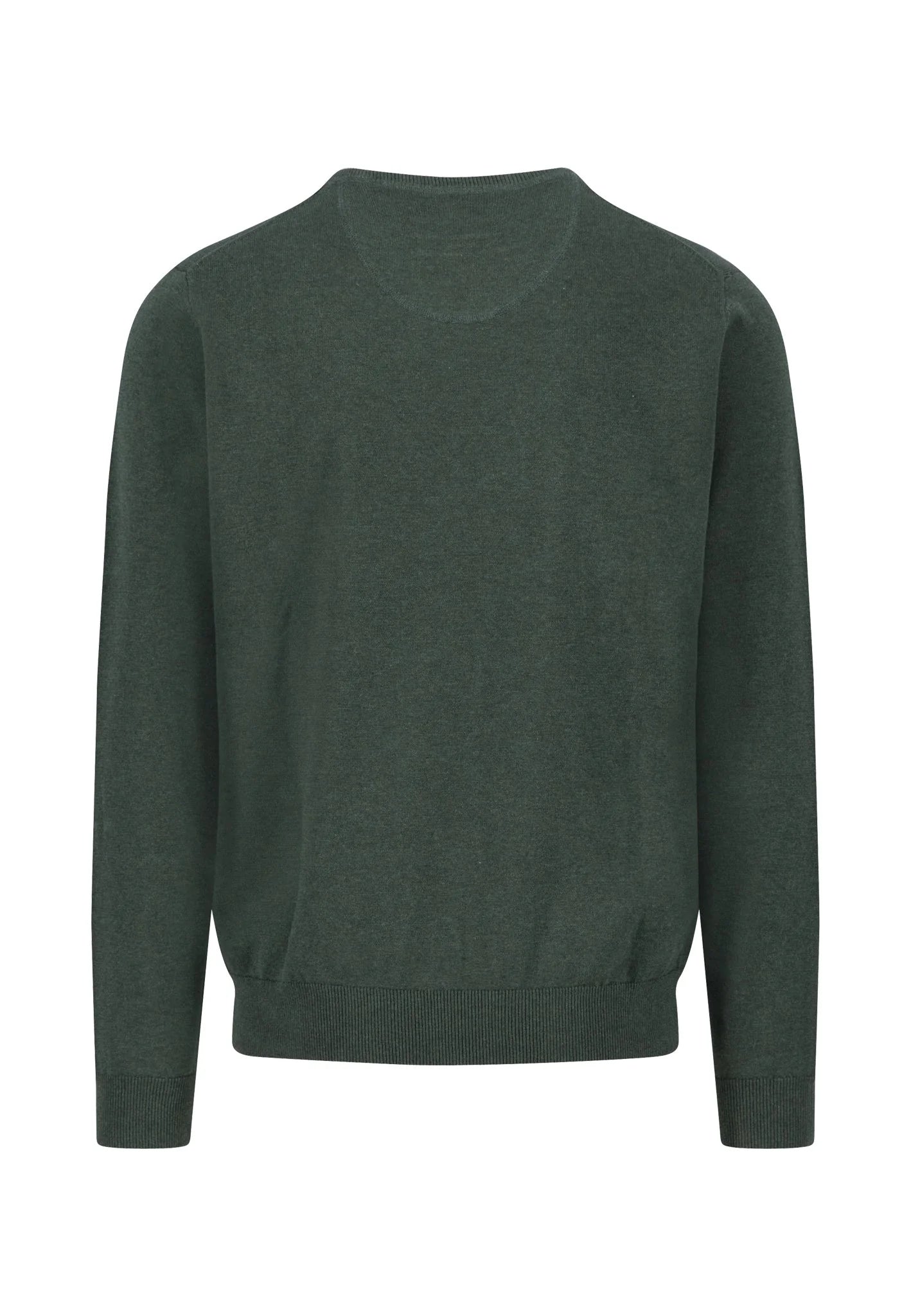 Fynch Hatton V-Neck SuperFine Jumper - Dark Ivy