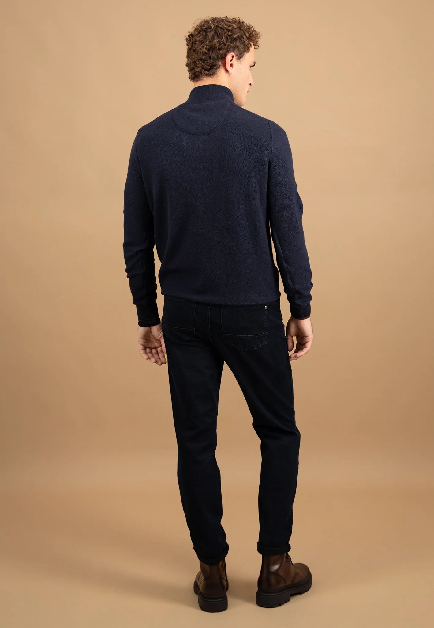 Fynch Hatton Troyer Button 1/4 Zip - Dark Ivy