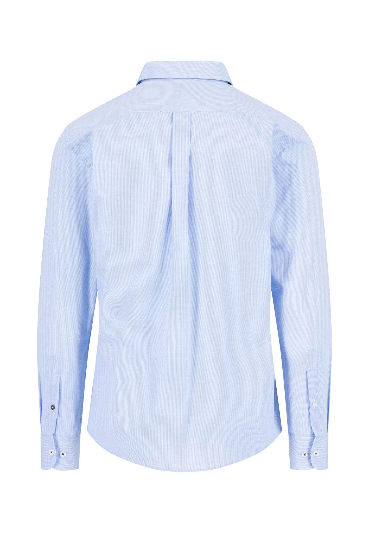 Fynch Hatton Essential Check Shirt-Soft Blue