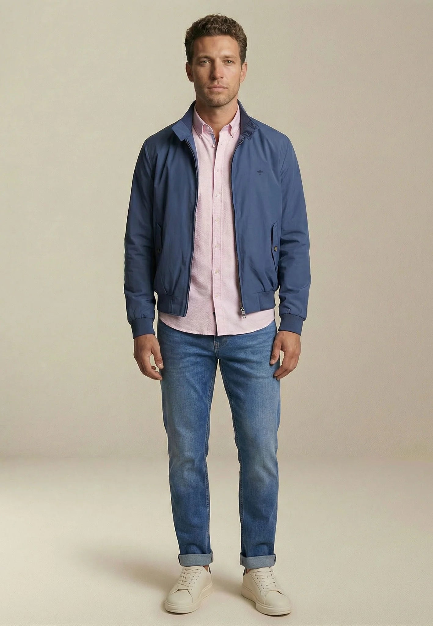 Fynch Hatton Harrington Blouson Jacket - Horizon Blue