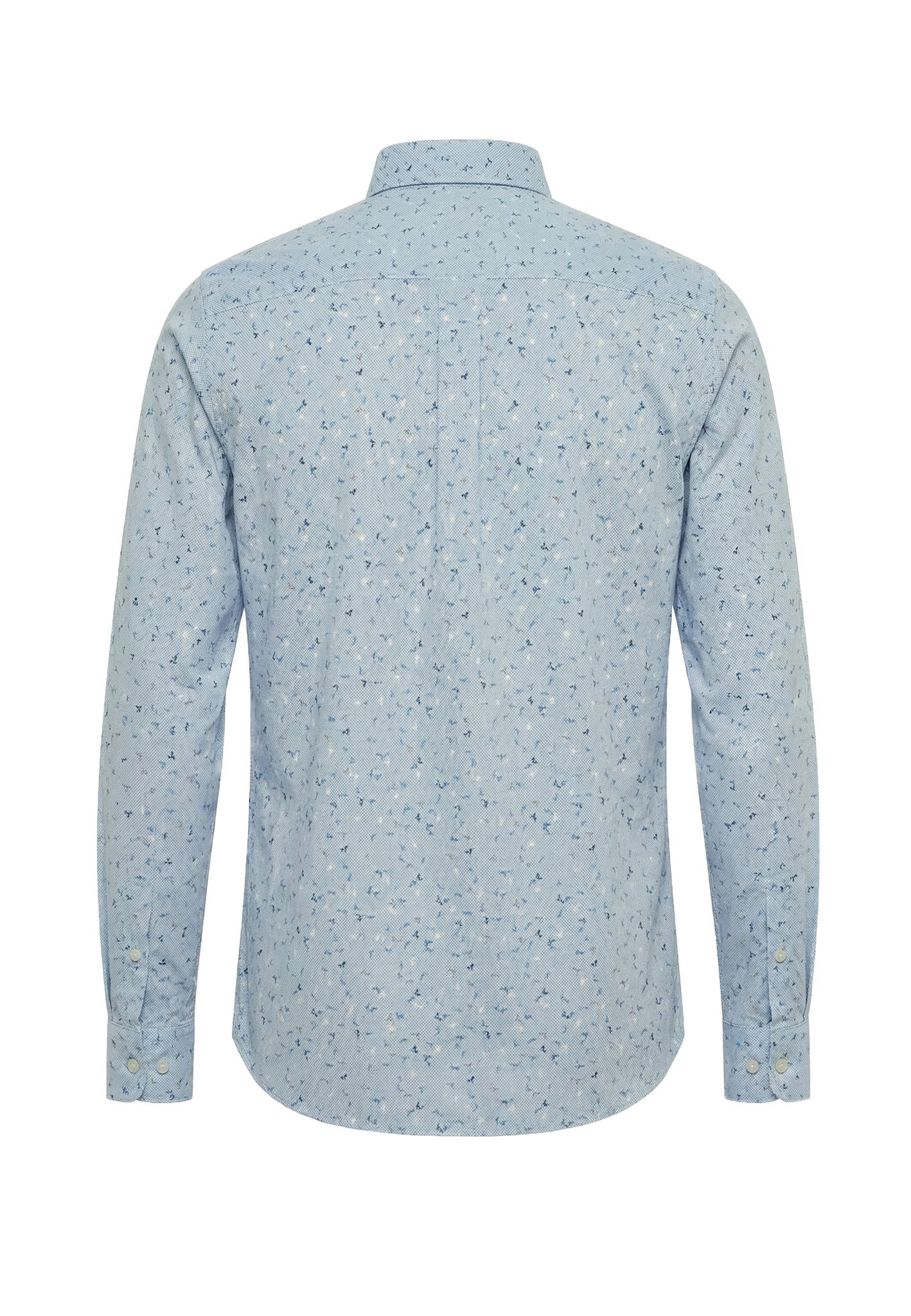 Fynch Hatton Cotton Printed Shirt - Magnolia Blue
