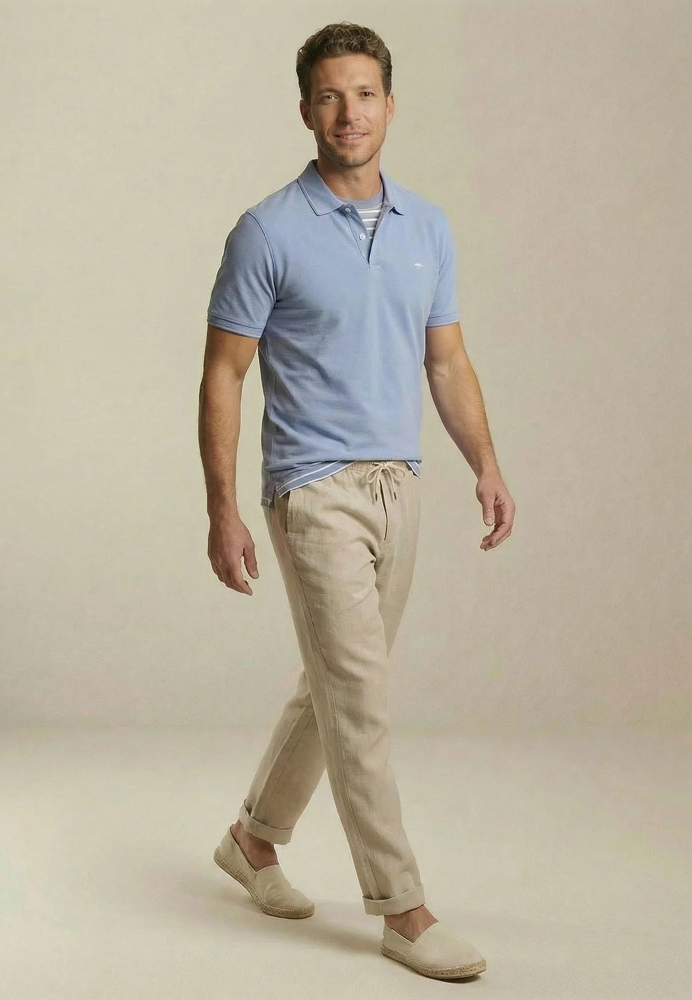 Fynch Hatton Cotton Modern Fit Polo - New Breeze