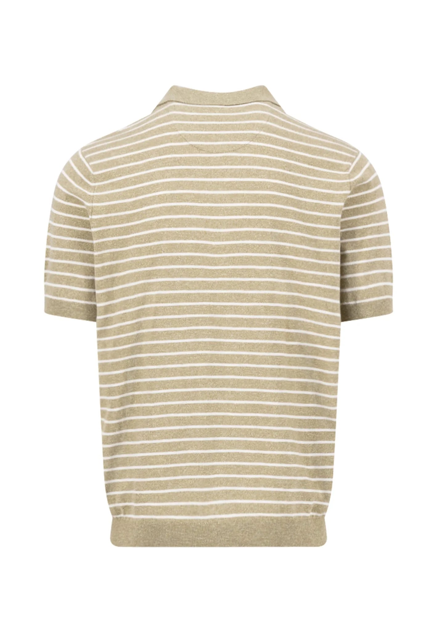 Beige and white striped shirt on a white background